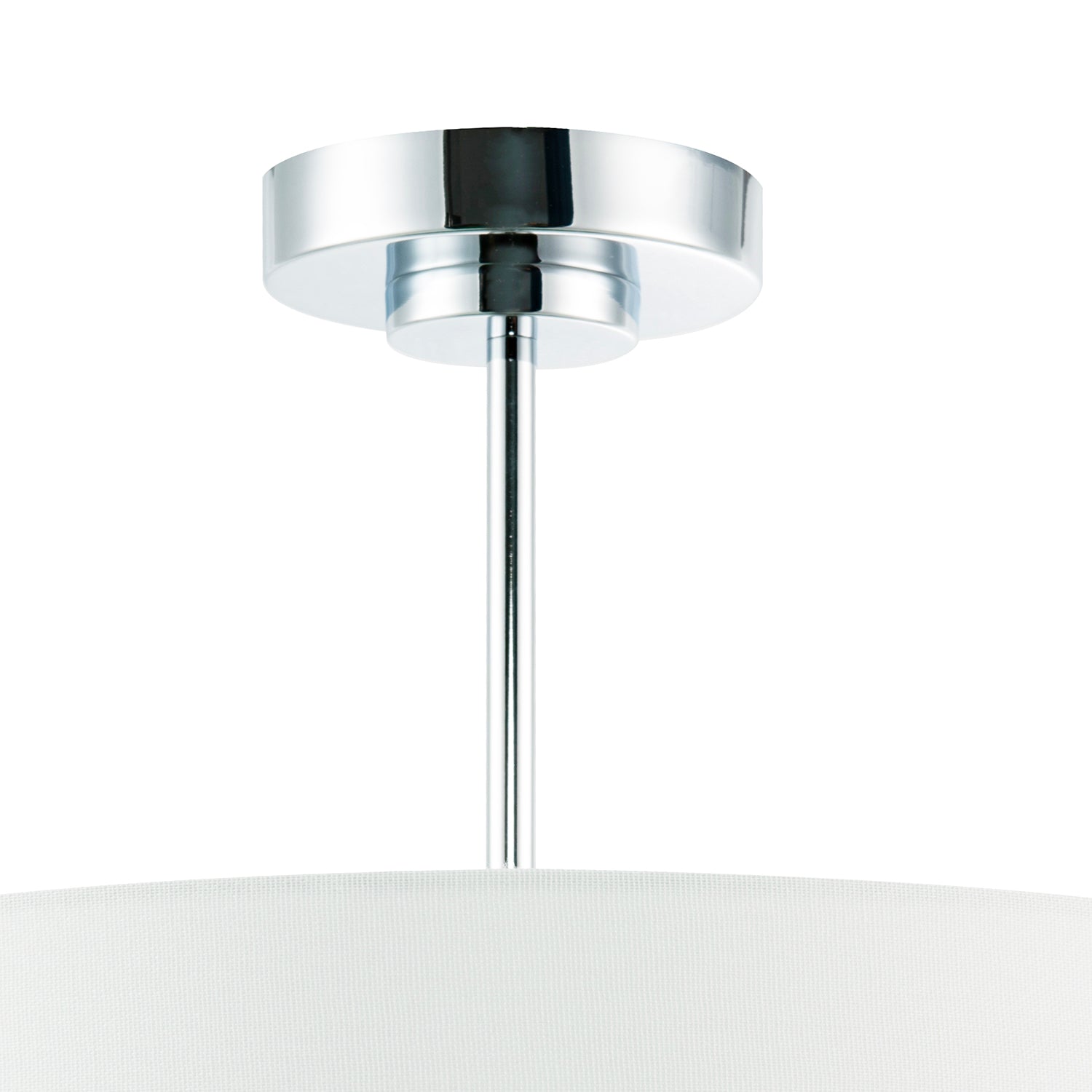 Chic Chandelier Semi Flush Ceiling Light in Polished Chrome with Shade Image 4