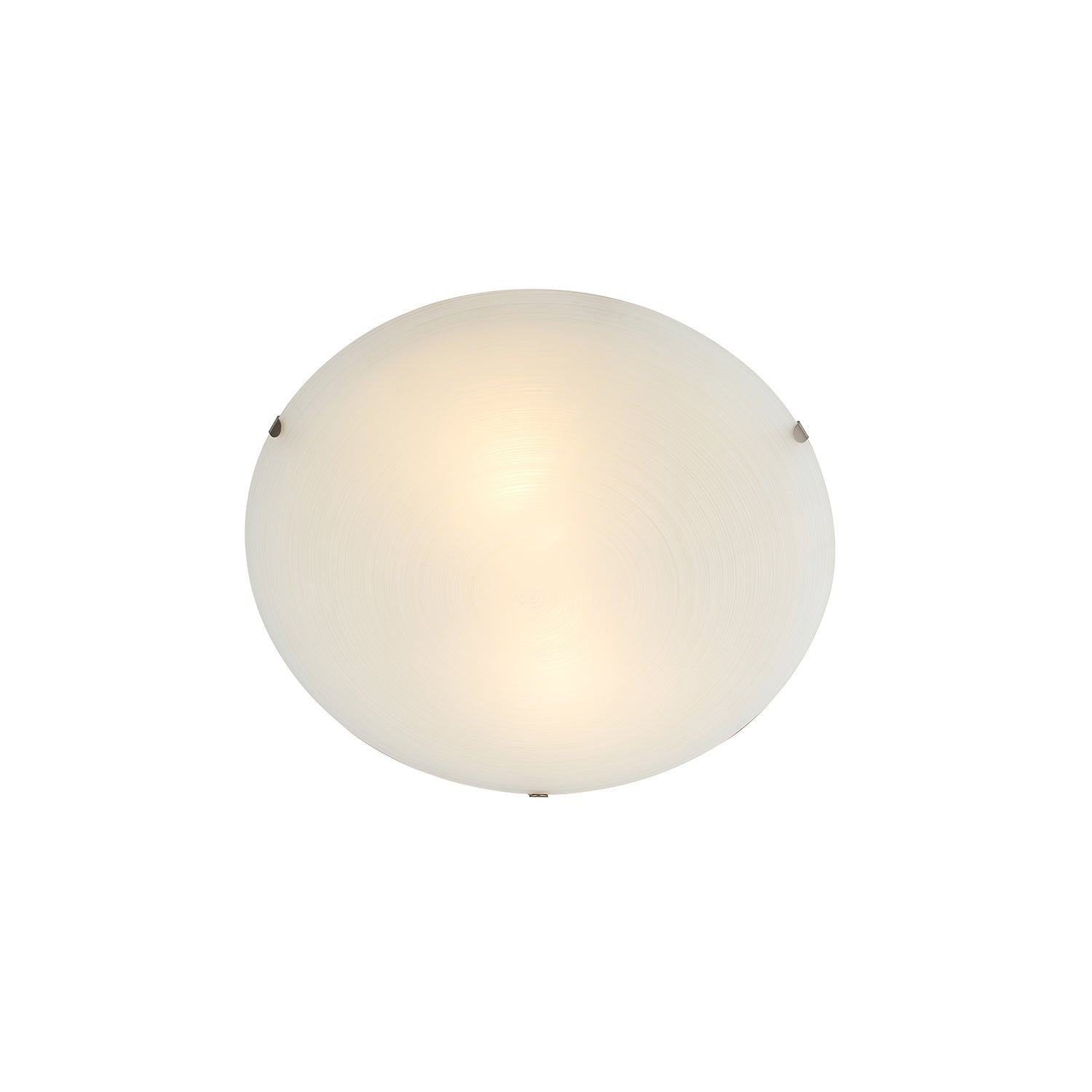 Frosted White Flush 25cm Glass Ceiling Light Fitting with Soft Swirl Decoration Image 5