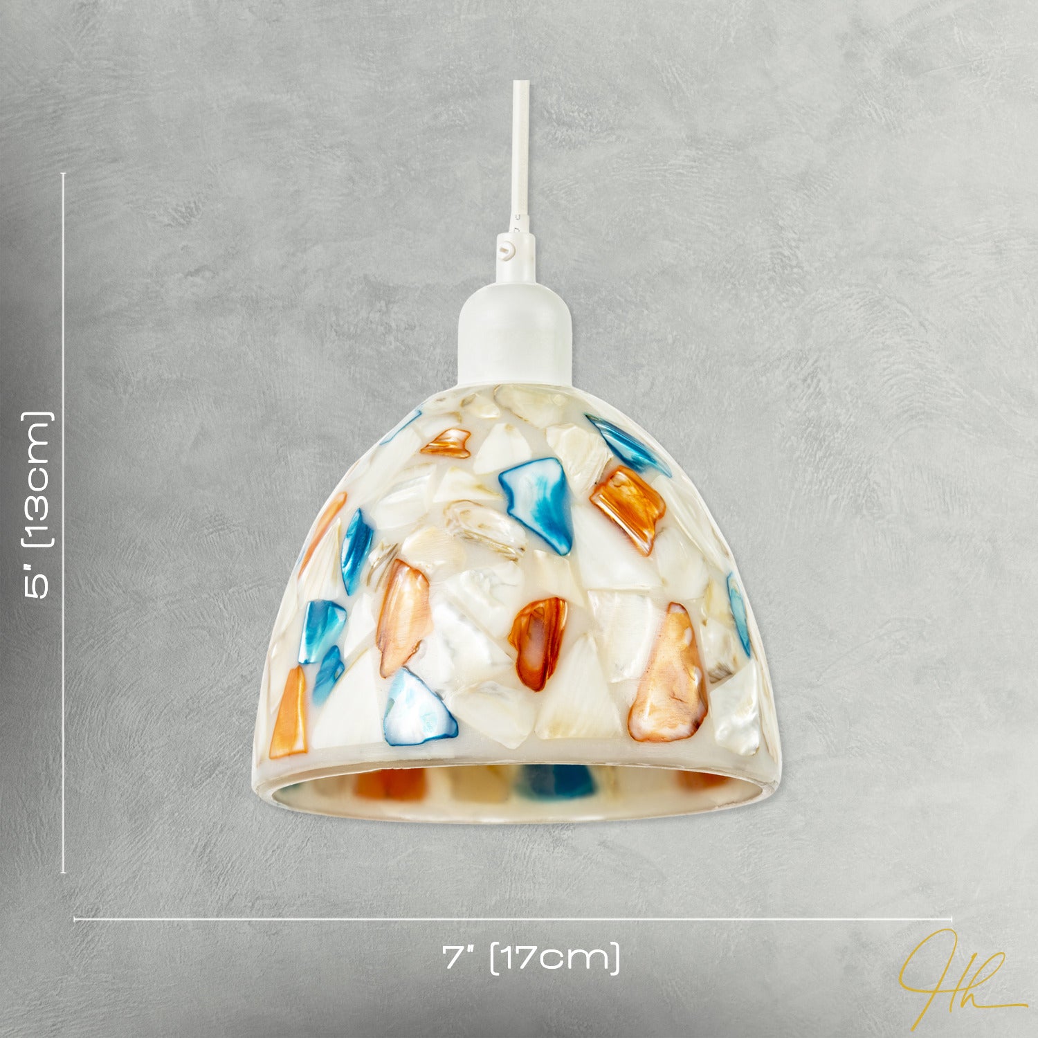 Mother of Pearl Style Mosaic Glass Pendant Ceiling Lighting Shade Image 7