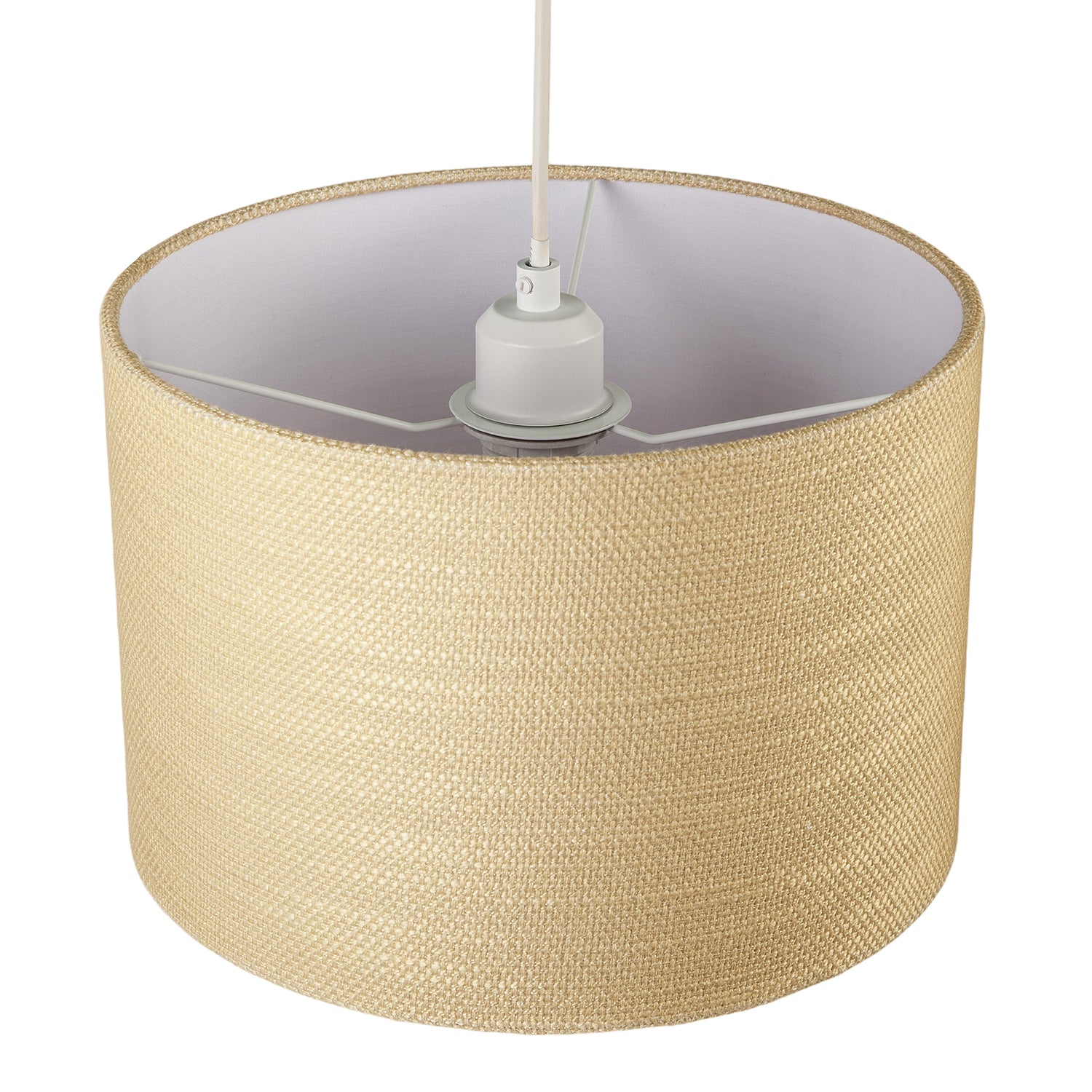 Sunlight Yellow Textured Linen Pendant Lighting Shade with Diffuser Image 3