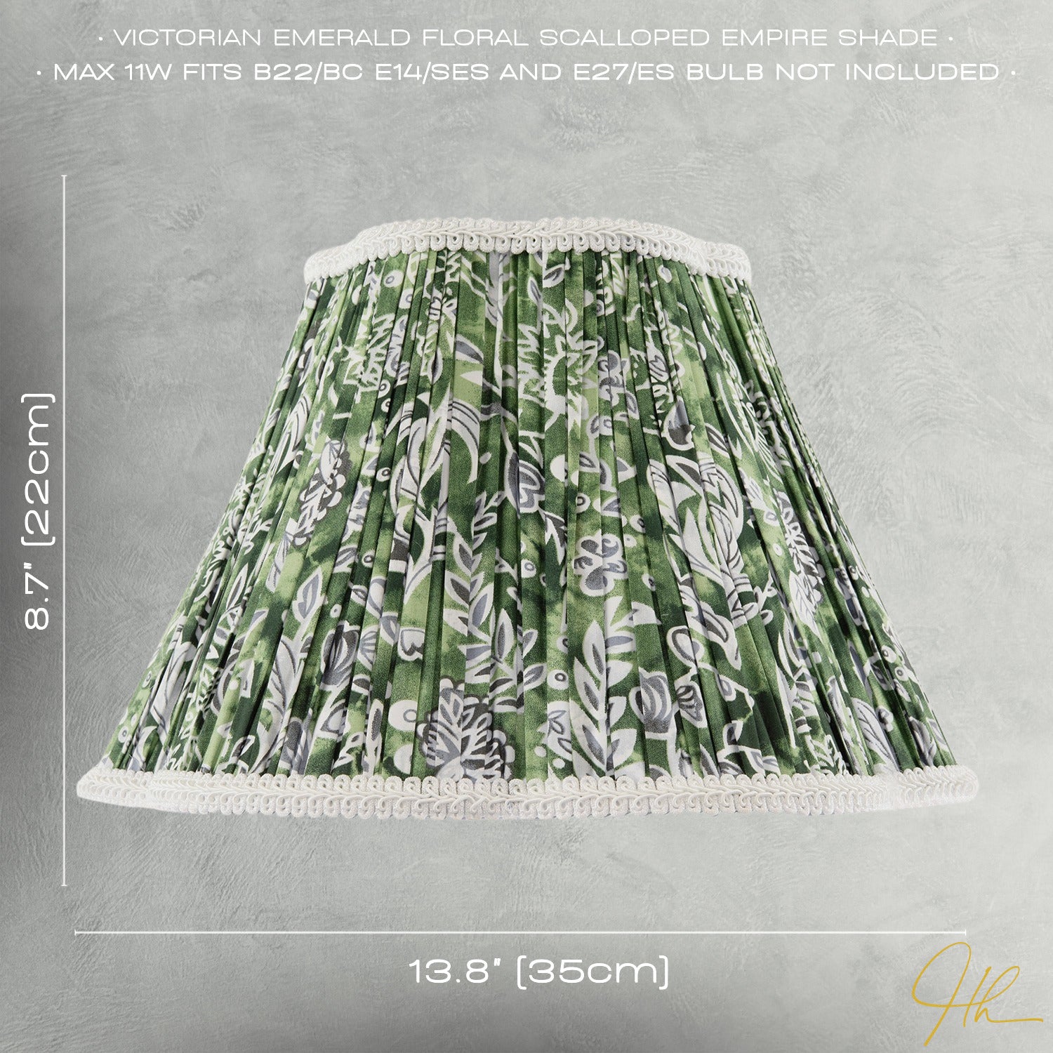 Emerald Green and White Floral Victorian Lamp Shade with Embroidery Image 7
