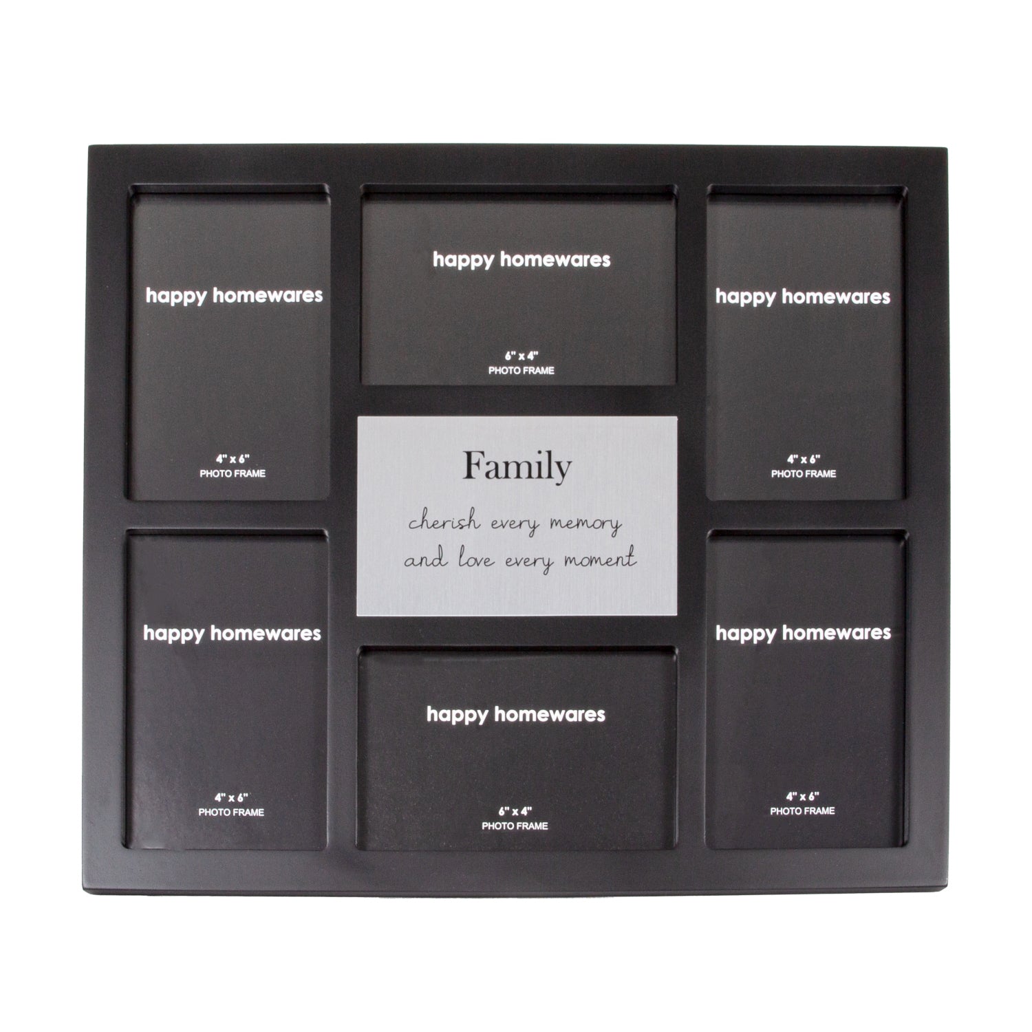 Modern Black Multi Collage Picture Frame with Family Wording and Cute Phrase Image 8