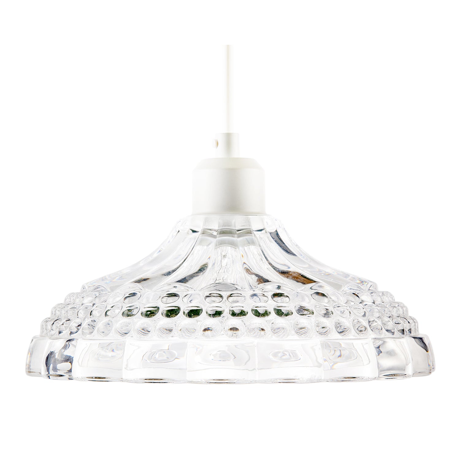Modern Clear Textured Glass Dome Pendant Light Shade with Bubble Decor Image 5