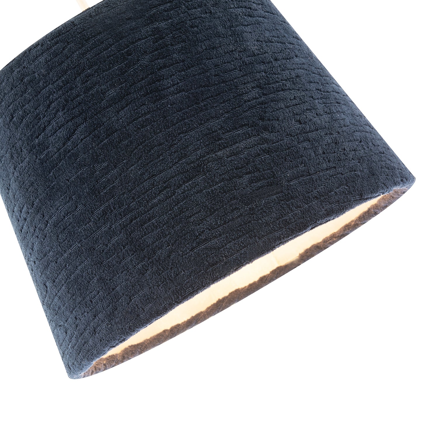Thick Lined Textured Midnight Blue Velvet Lamp Shade with Satin Inner Image 3