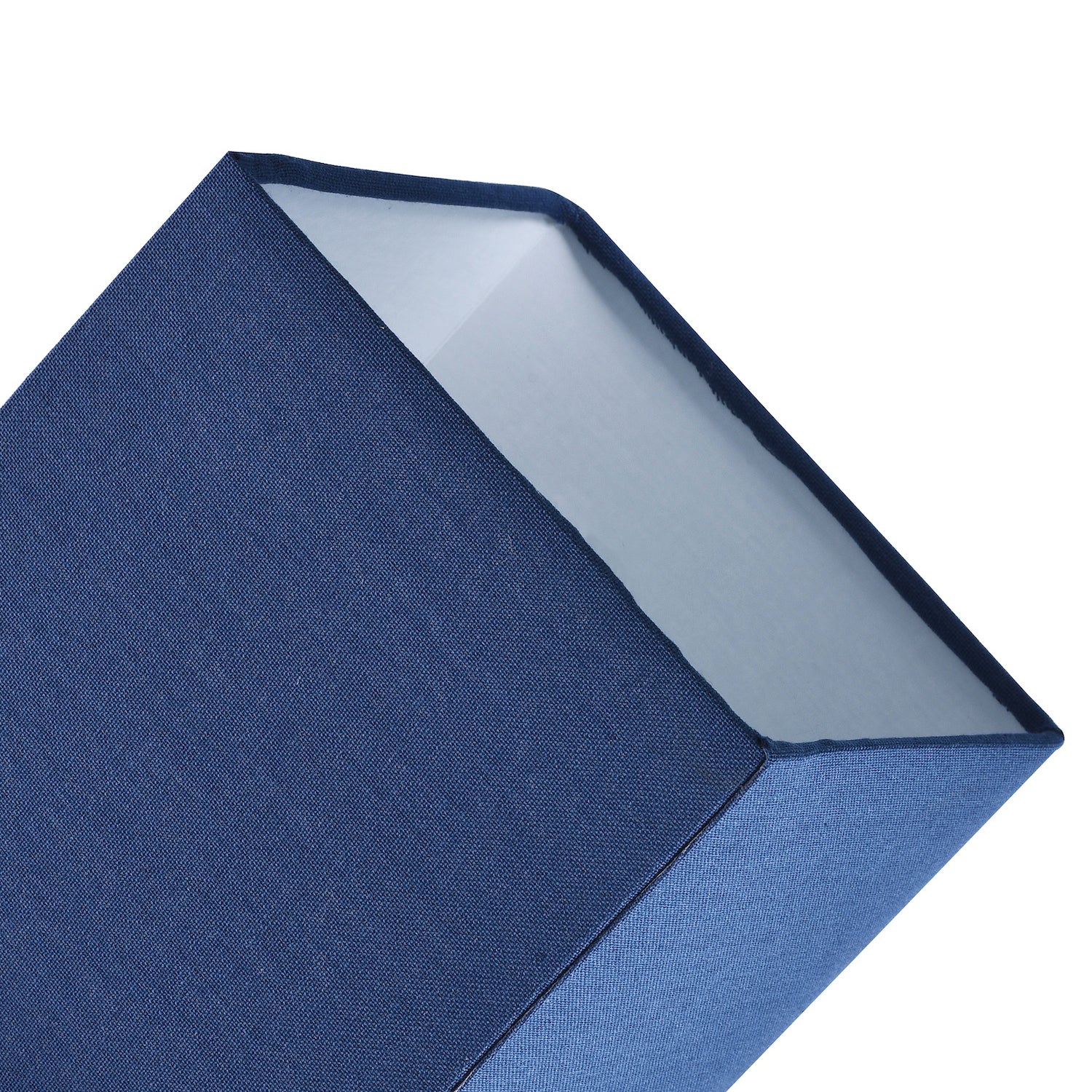 Contemporary and Stylish Midnight Blue Linen Fabric Tall Rectangular Lampshade Image 3