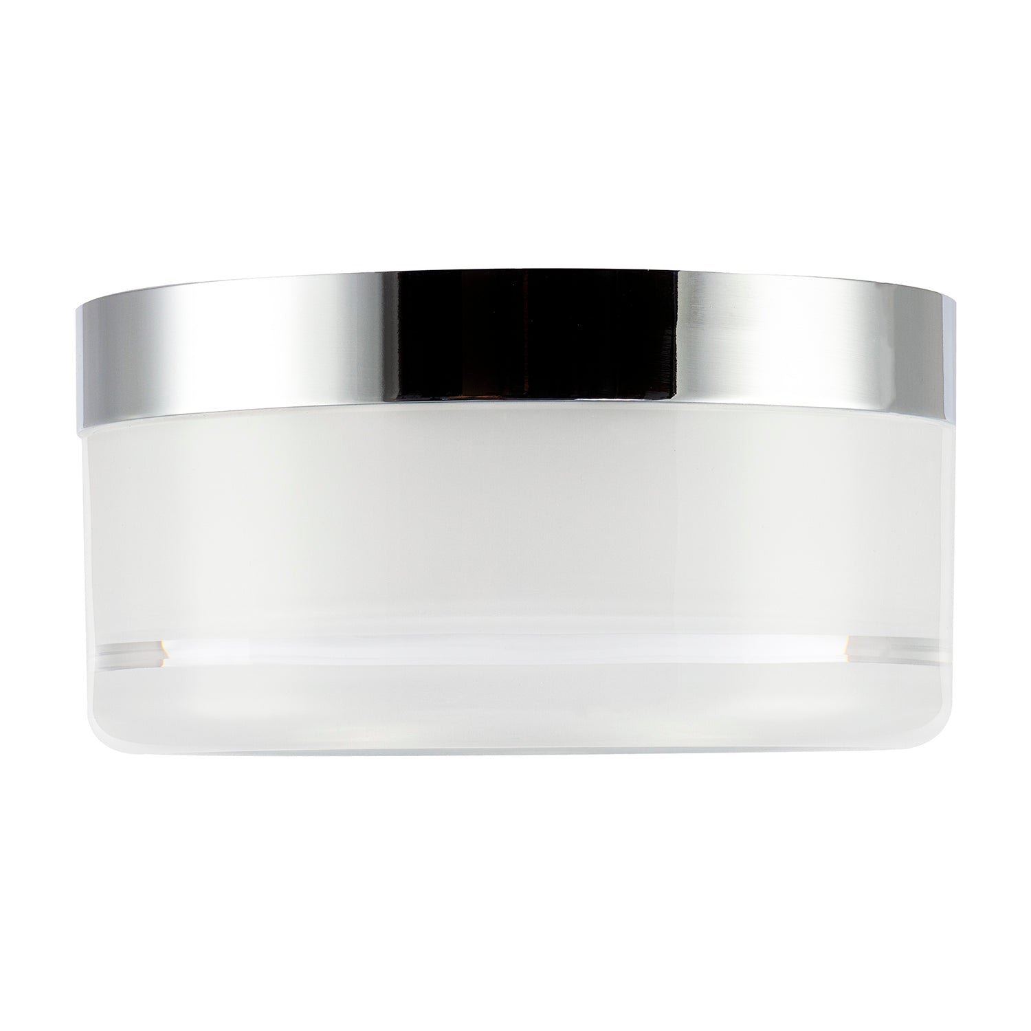 Designer Polished Chrome LED Bathroom Ceiling Light with Opal Glass Image 8