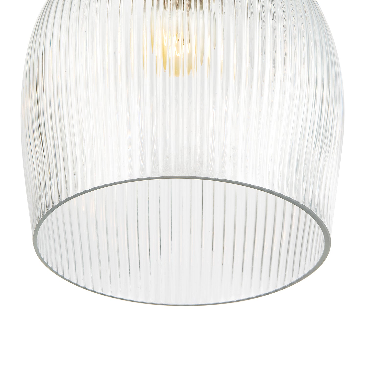 Modern Transparent Mini Line Ribbed Glass Pendant Ceiling Light Shade Image 5