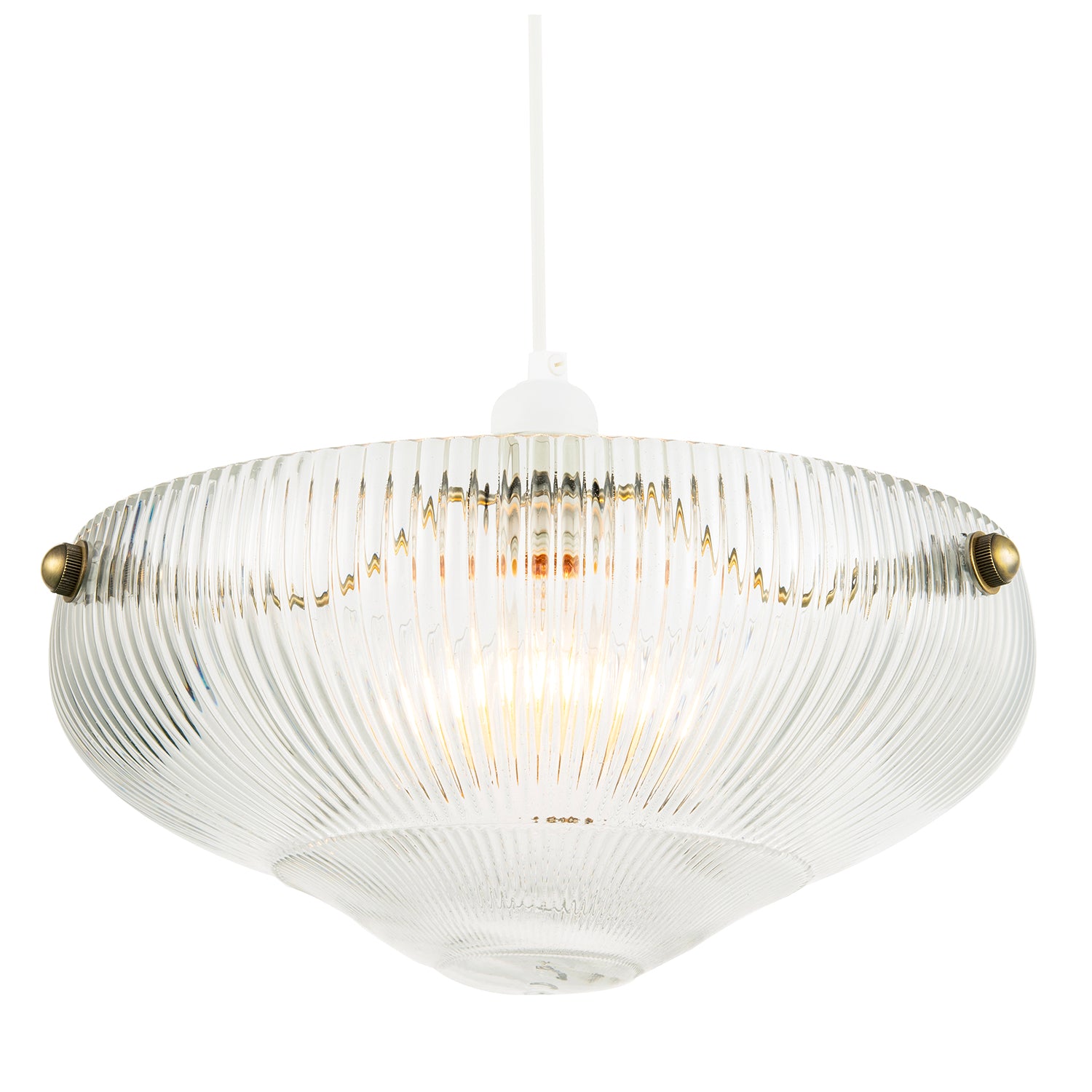 Modern Transparent Mini Line Ribbed Glass Pendant Bowl Lamp Shade Image 2