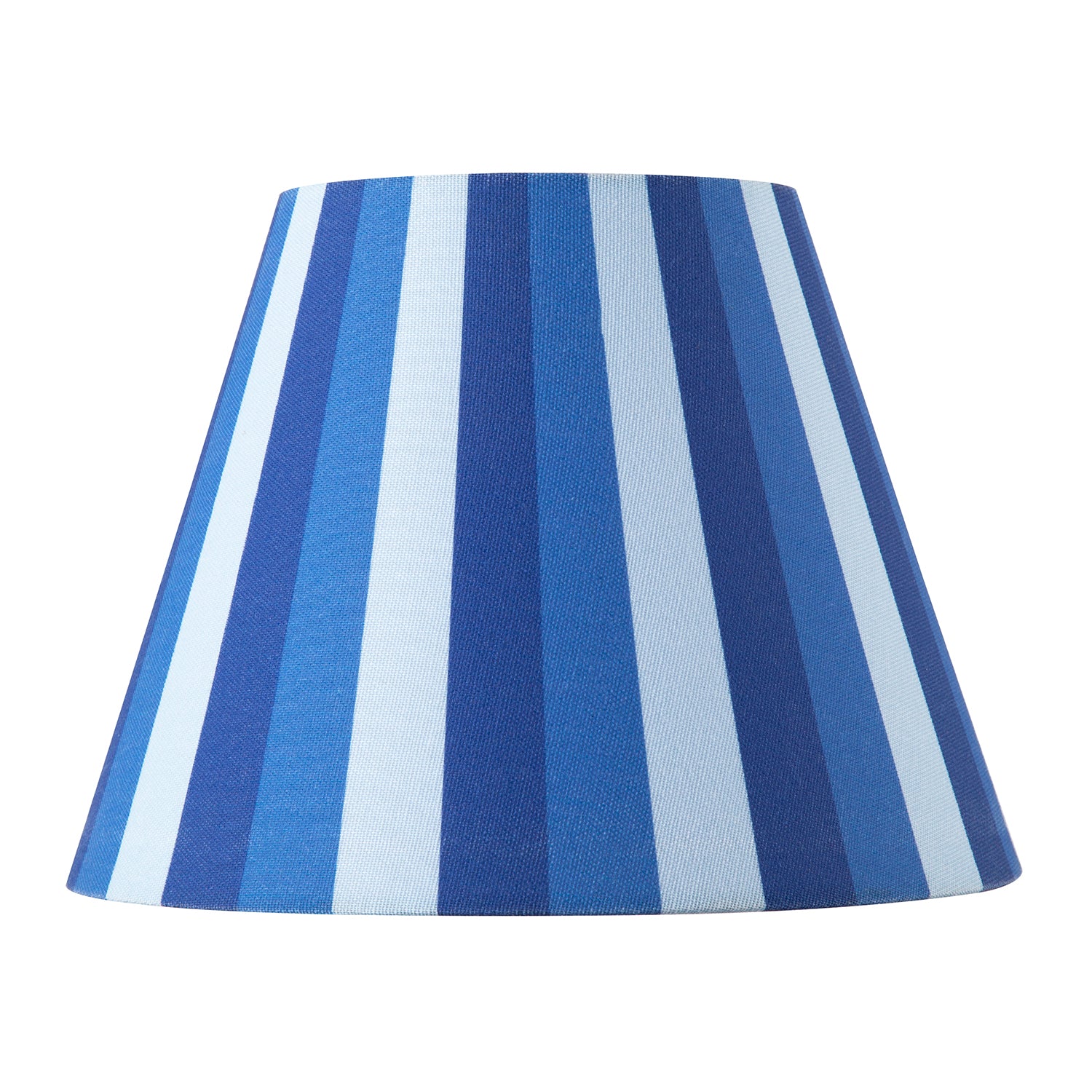Multi Blue Tone Striped Linen Coolie Lamp Shade with Cotton Inner Image 4