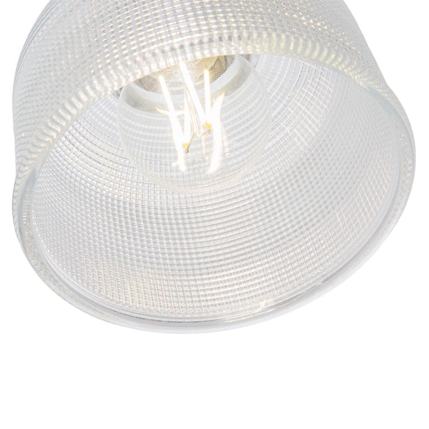 Modern Domed Transparent Etched Glass Pendant Lighting Shade - 15cm Image 4