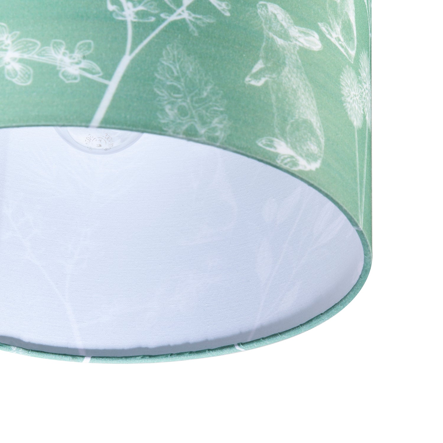 Woodland Theme Sage Olive Green Shade with Hares and Thistle Decor Image 5