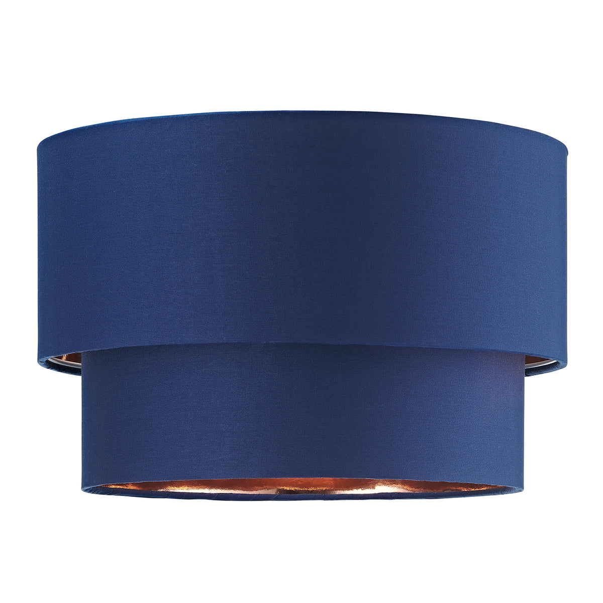 Modern Midnight Cotton Double Tier Ceiling Shade Shiny Copper Inner