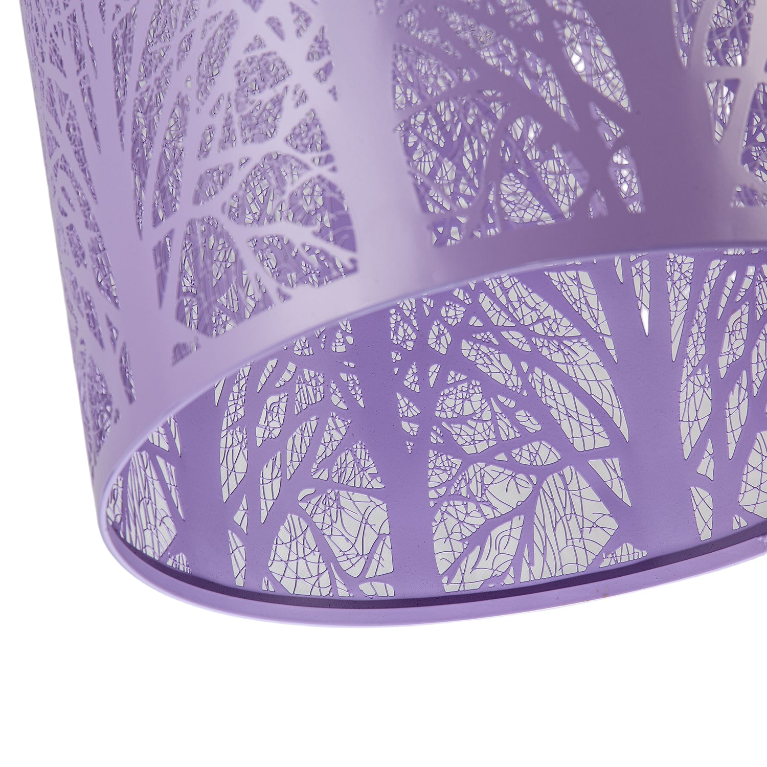 Unique and Beautiful Lavender Lilac Metal Forest Design Pendant Shade Image 3