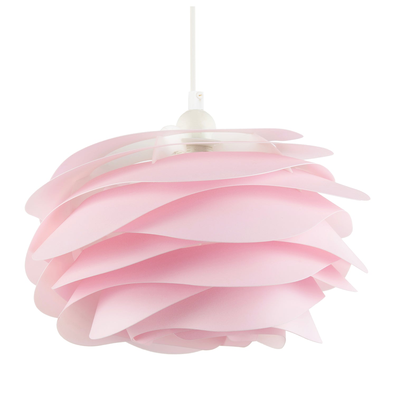 Modern Pink Wavy Rippled Pendant Ceiling Light Shade for Bedroom etc Image 1