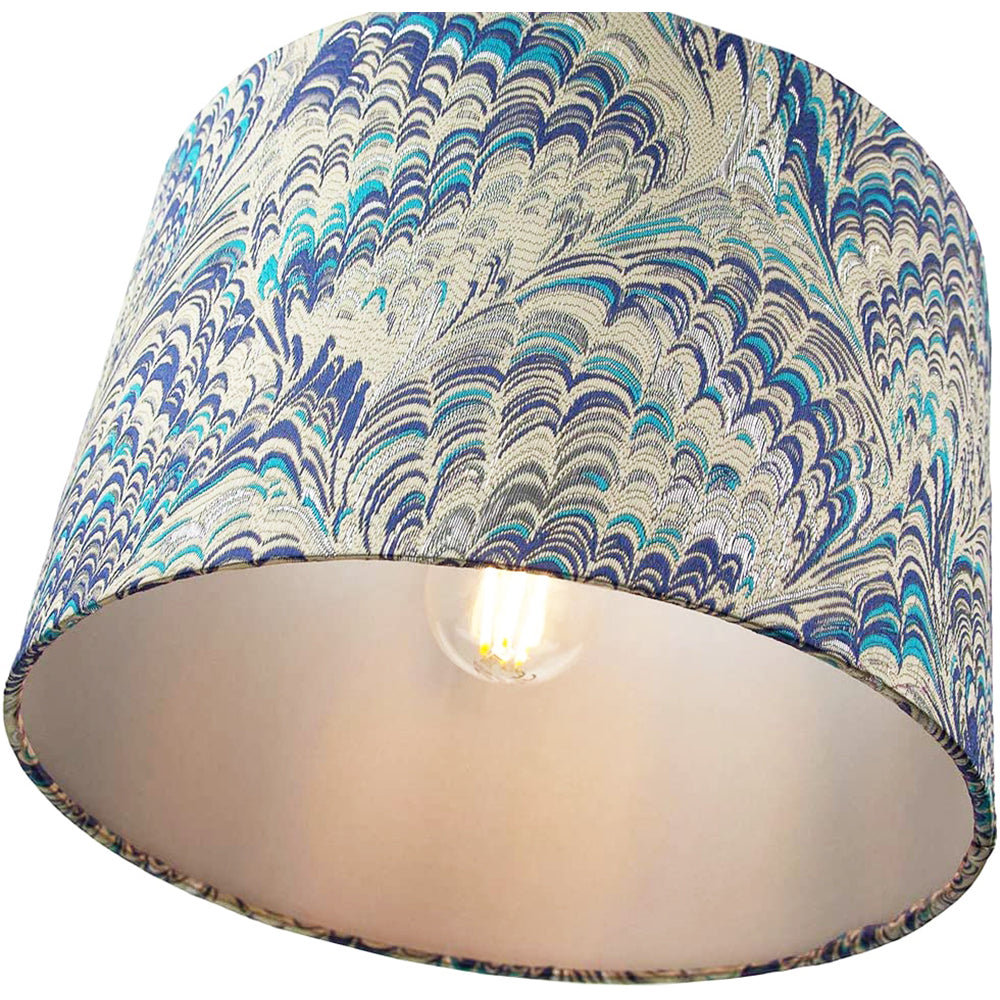 Contemporary and Vivid Peacock Print 40cm Table/Pendant Lampshade in Soft Cotton Image 4