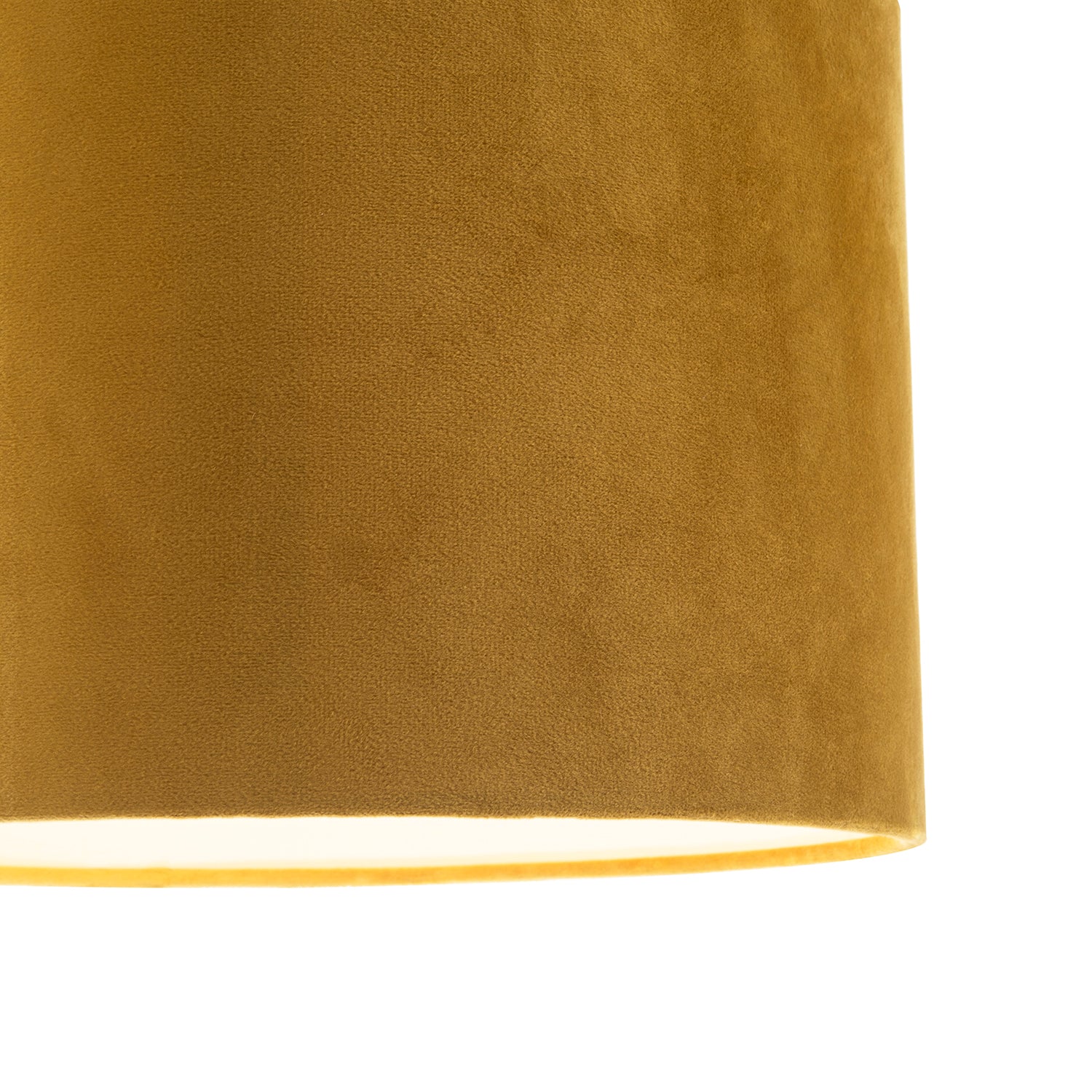 Soft Velvet Dark Mustard Fabric Round Lamp Shade for Table or Pendant Image 5
