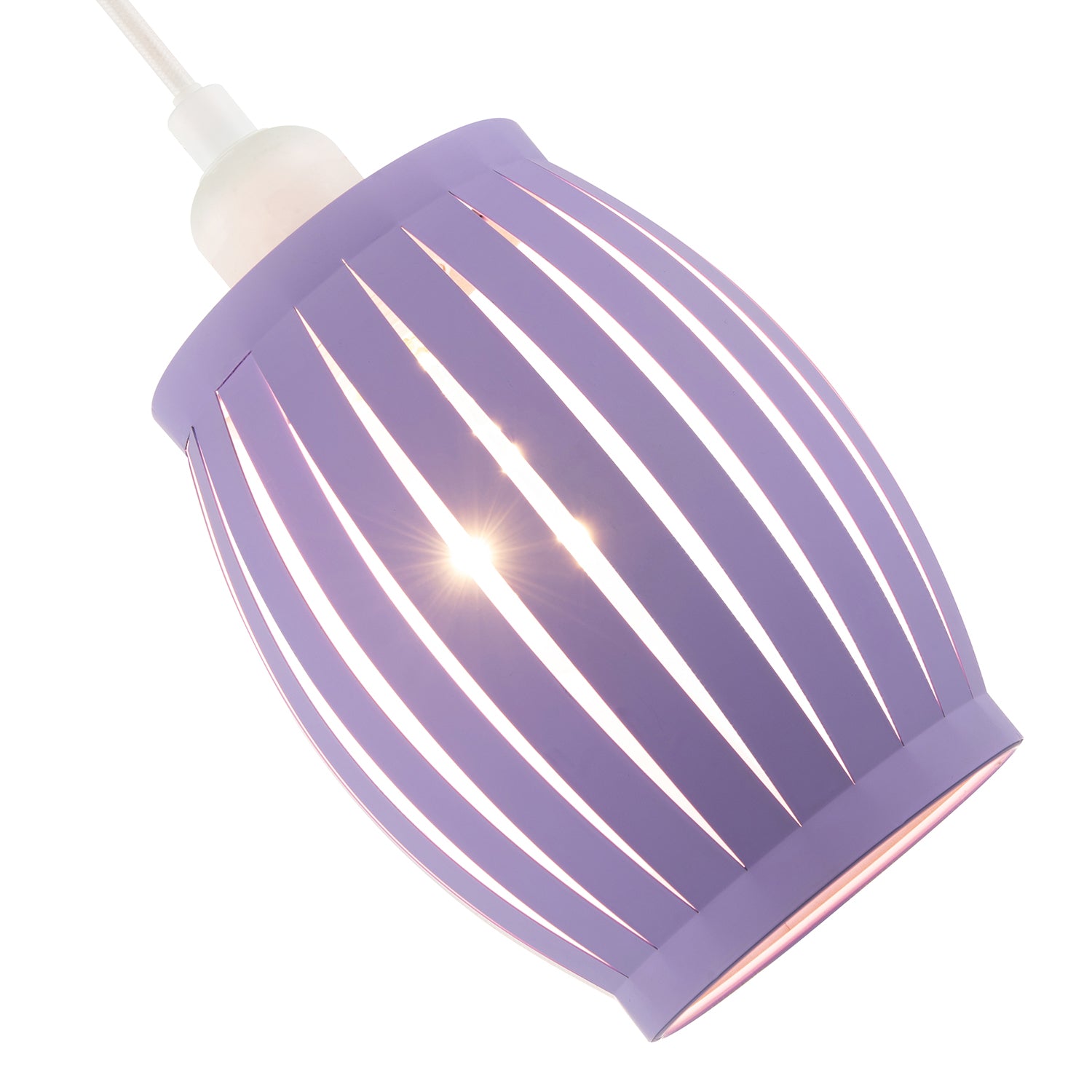 Modern Unique Grill Style Ceiling Pendant Lighting Shade in Soft Lilac Image 4