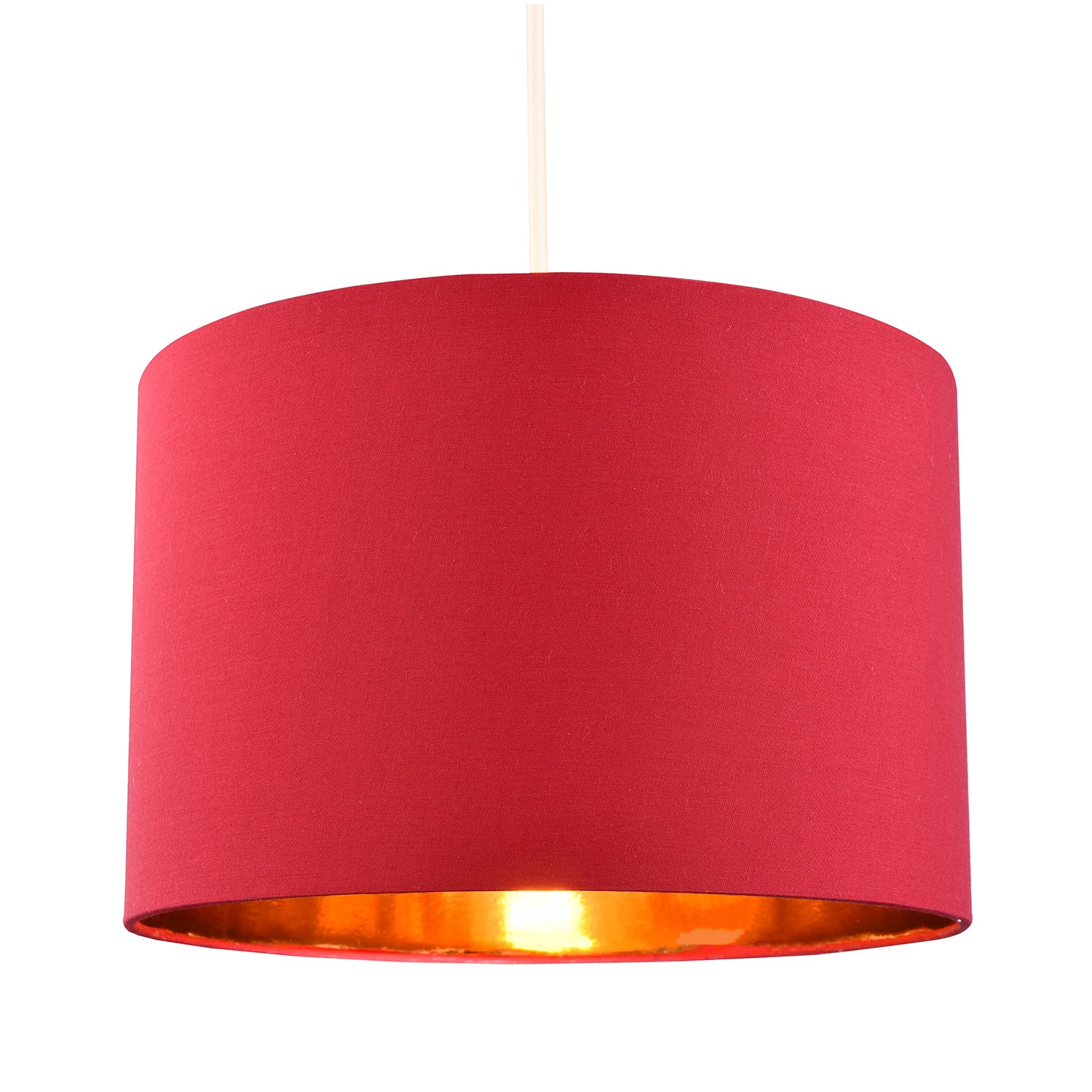 Modern Chic Burgundy Cotton 12" Table/Pendant Lamp Shade with Shiny Copper Inner Image 3