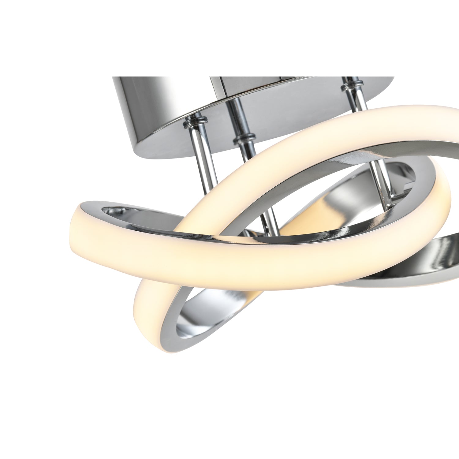 Modern LED Chrome Ceiling Light Fitting with Swirl Thick Metal Strip Image 4