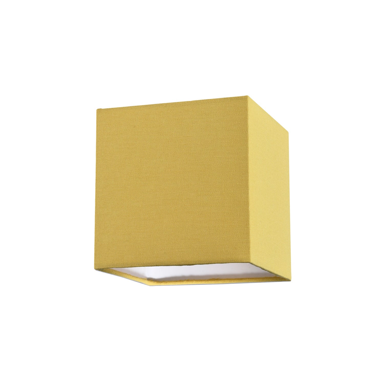 Contemporary and Stylish Mustard Ochre Linen Fabric Square 16cm Lamp Shade Image 1