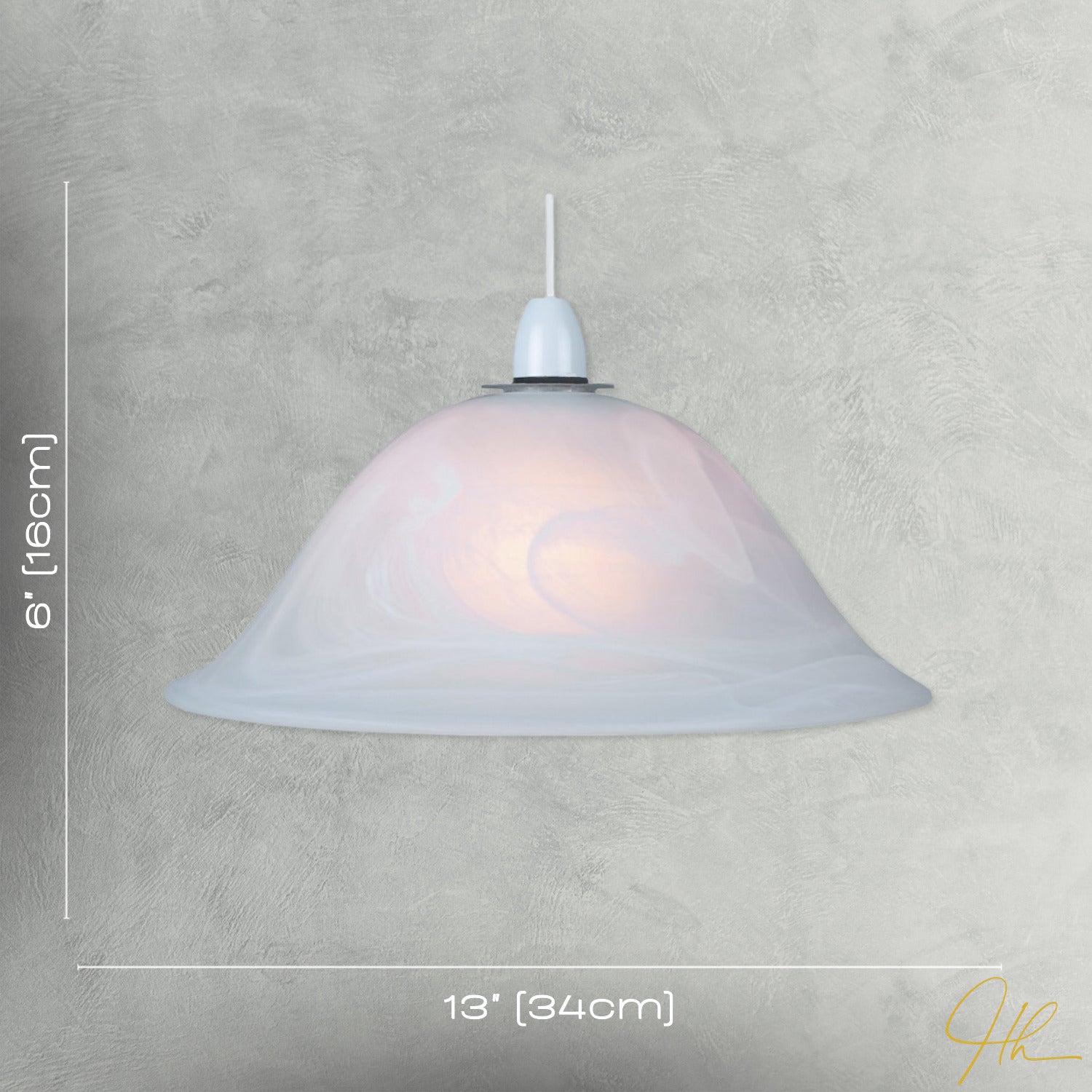 White Alabaster Glass Easy Fit Pendant Shade or Floor Lamp Shade Image 7