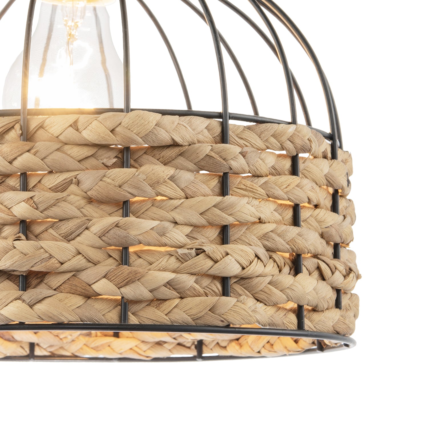 Traditional Birds Cage Black Easy Fit Pendant Shade with Paper Rope Image 4
