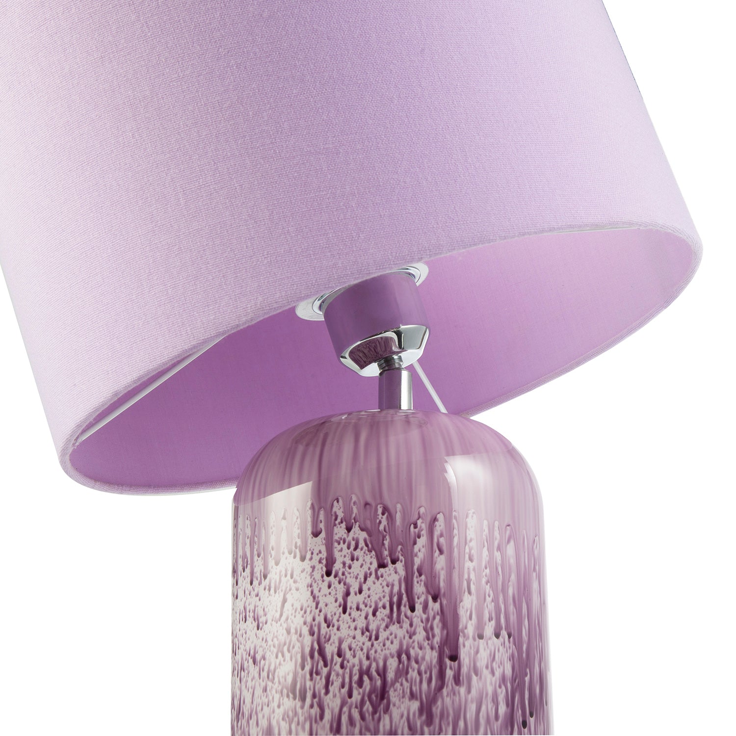 Modern Lavender Lilac Marble Drip Snowflake Glass Lamp with Shade Image 5