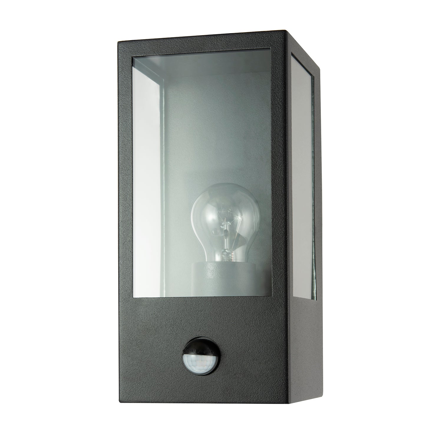 Modern Outdoor PIR Sensor Wall Light Fitting with Box Lantern Shape IP44 Rated Image 2