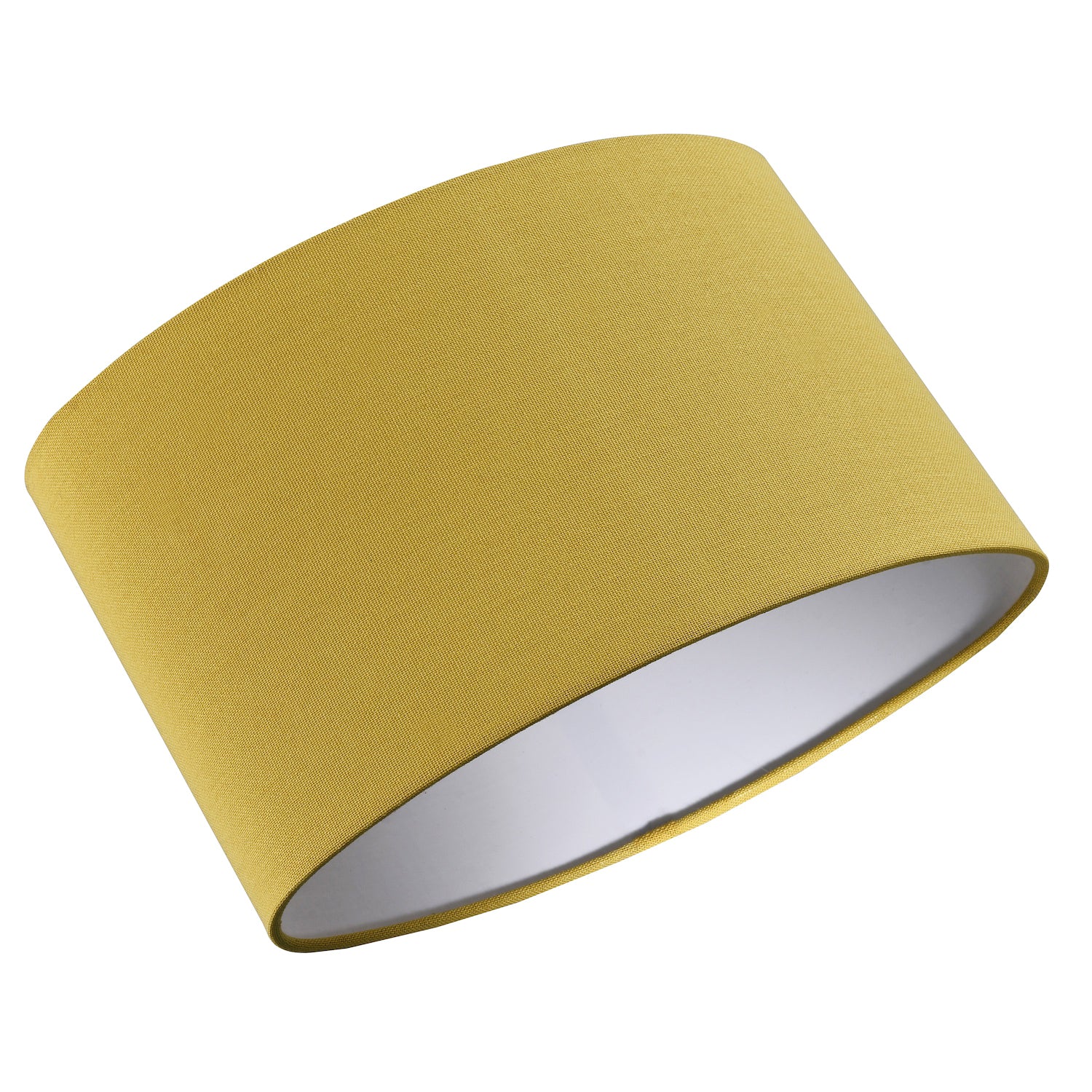 Contemporary and Stylish Mustard Ochre Linen Fabric Oval Lamp Shade - 30cm Width Image 4