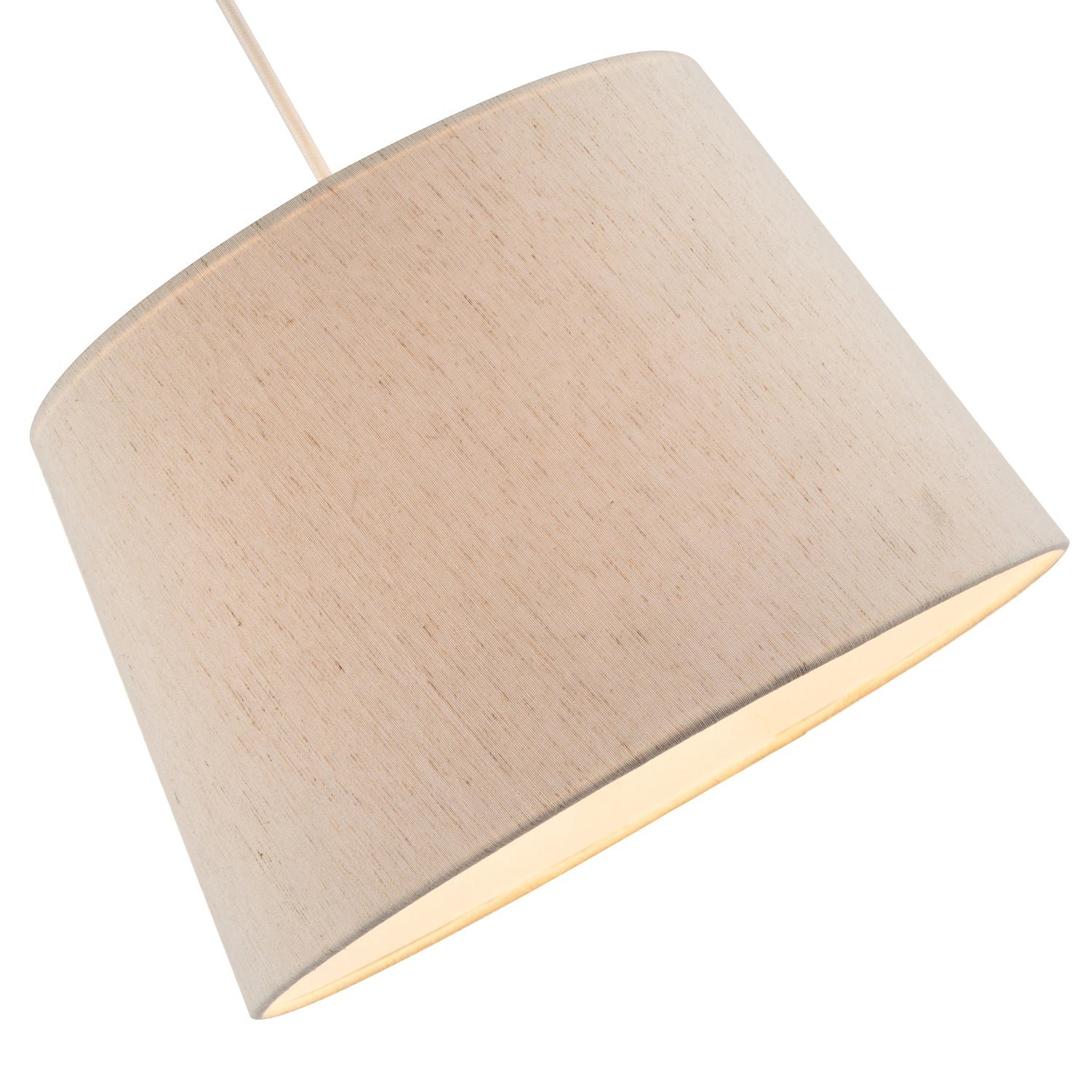 Light Beige Natural Linen Fabric Lamp Shade with White Cotton Lining Image 4