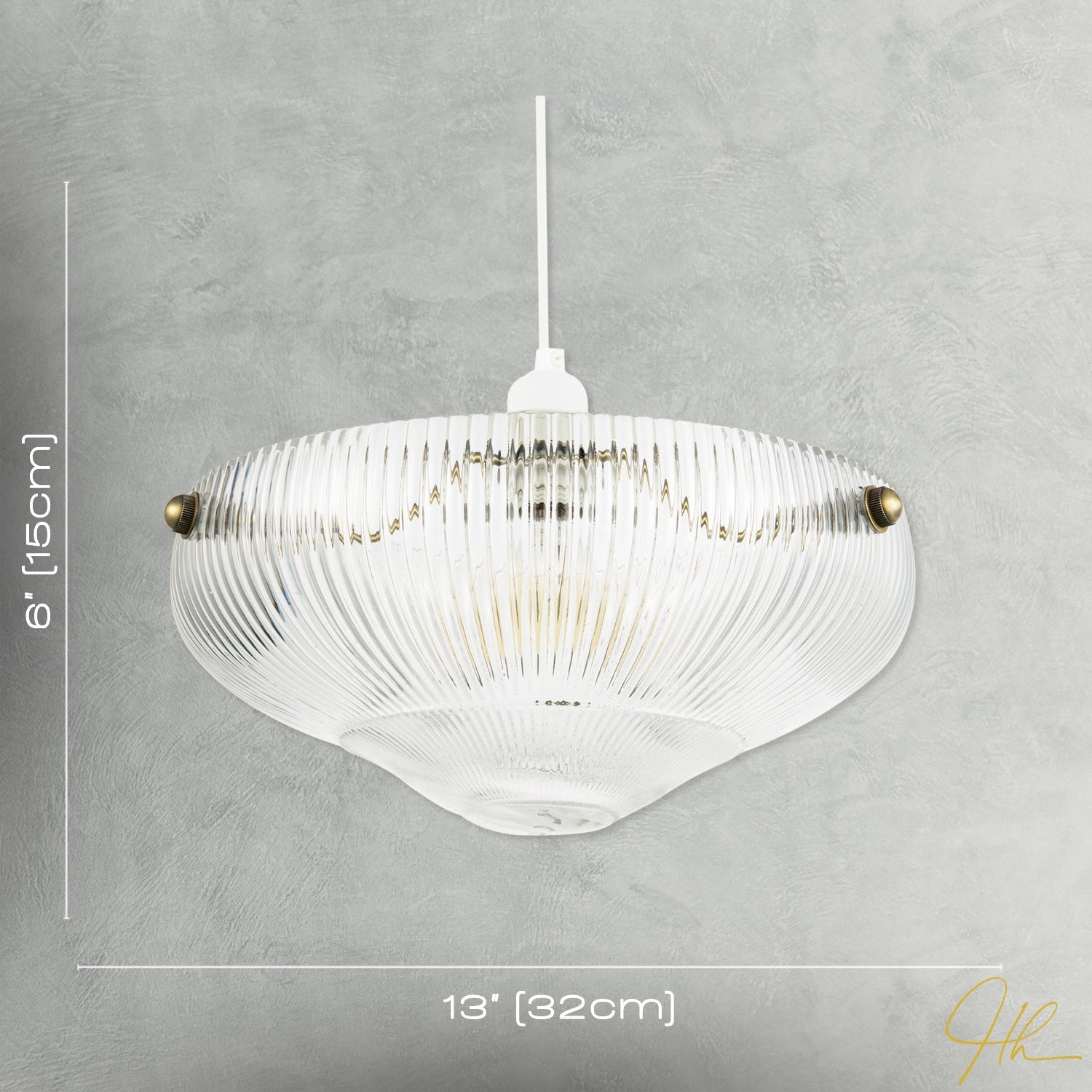 Modern Transparent Mini Line Ribbed Glass Pendant Bowl Lamp Shade Image 7