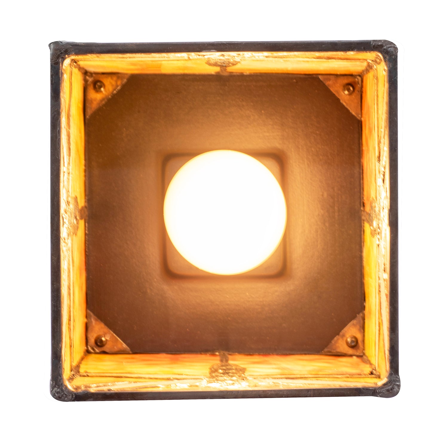 Orange Amber Toned Tiffany Stained Glass Lamp with Dragonfly Decor Image 5