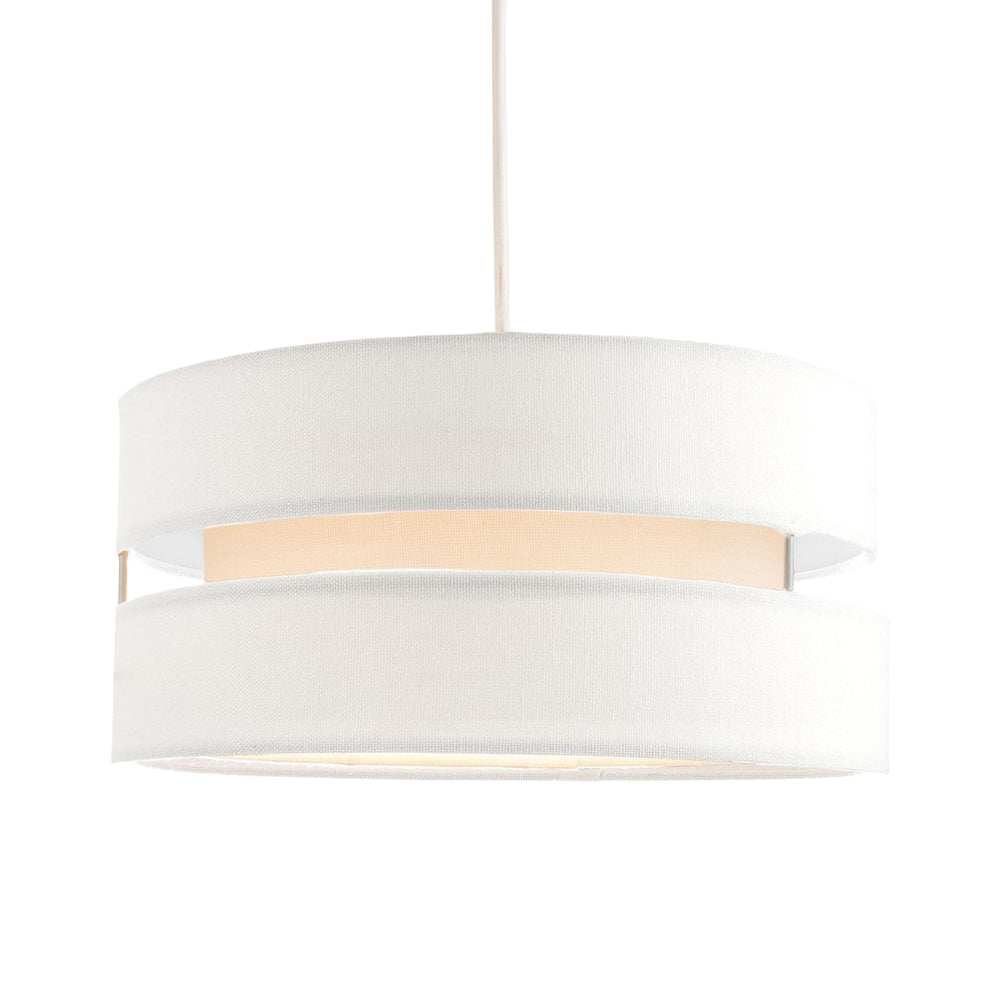 Contemporary Quality White Linen Fabric Triple Tier Ceiling Pendant Light Shade Image 2