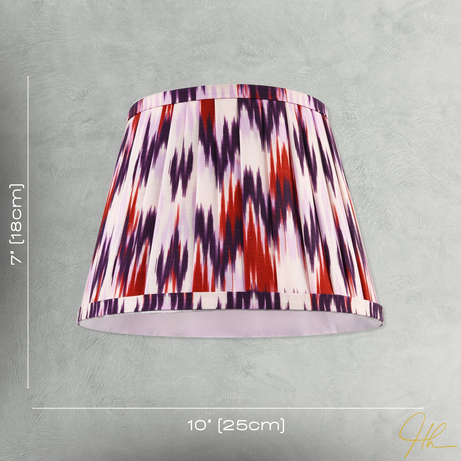 Purple and Burgundy Pleated Cotton Lamp Shade with Zig Zag Design Image 7