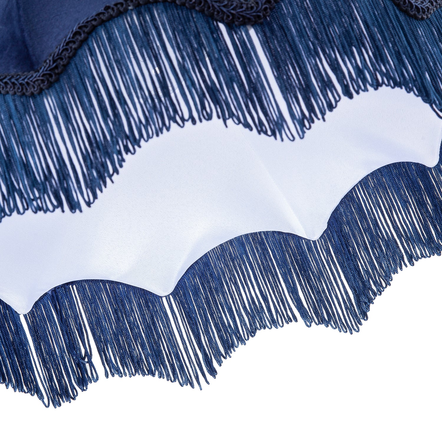 Classic Victorian Lamp Shade in Midnight Blue Velvet with Navy Trims Image 5