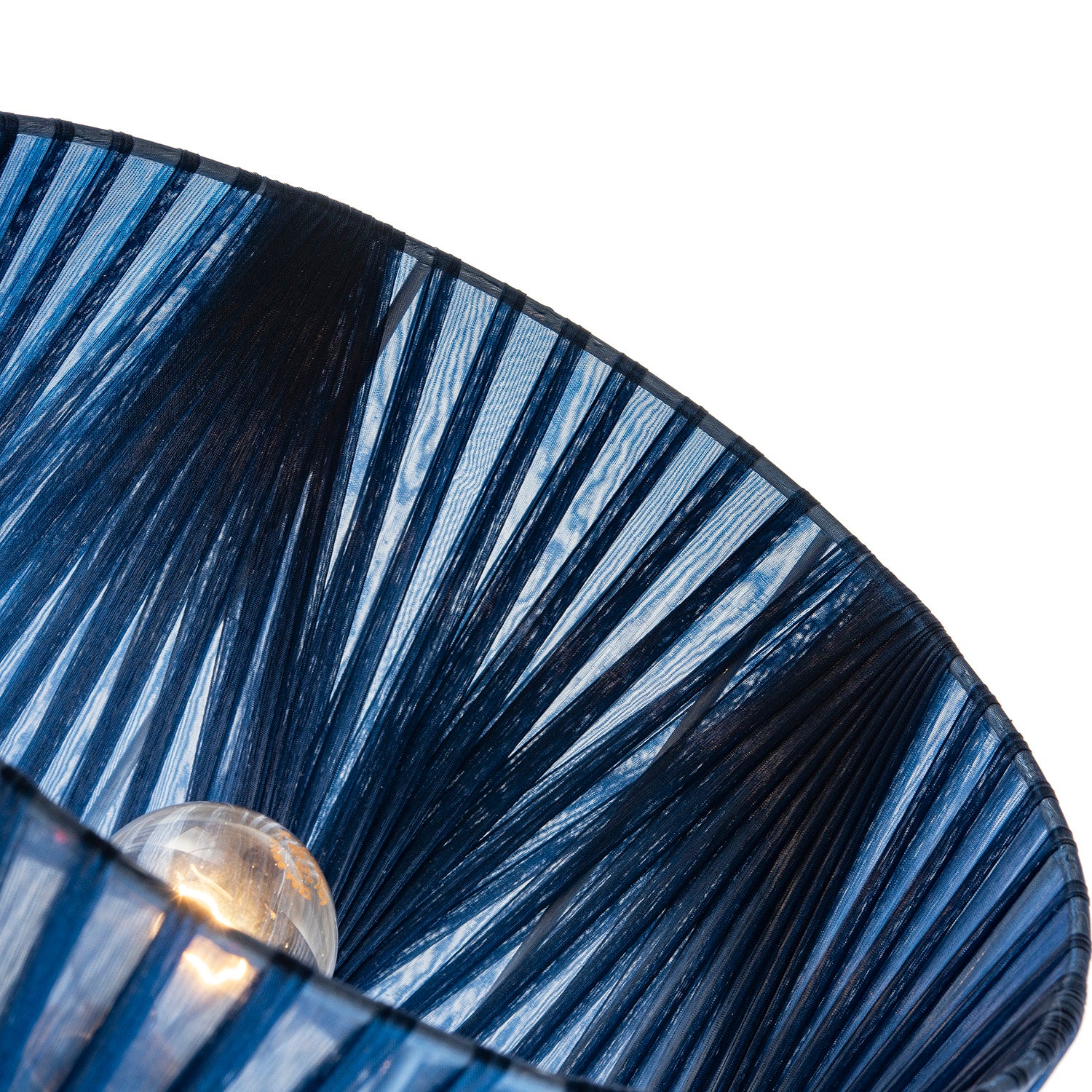 Modern Midnight Blue Voile Fabric Organza Tapered Pendant Lamp Shade Image 5