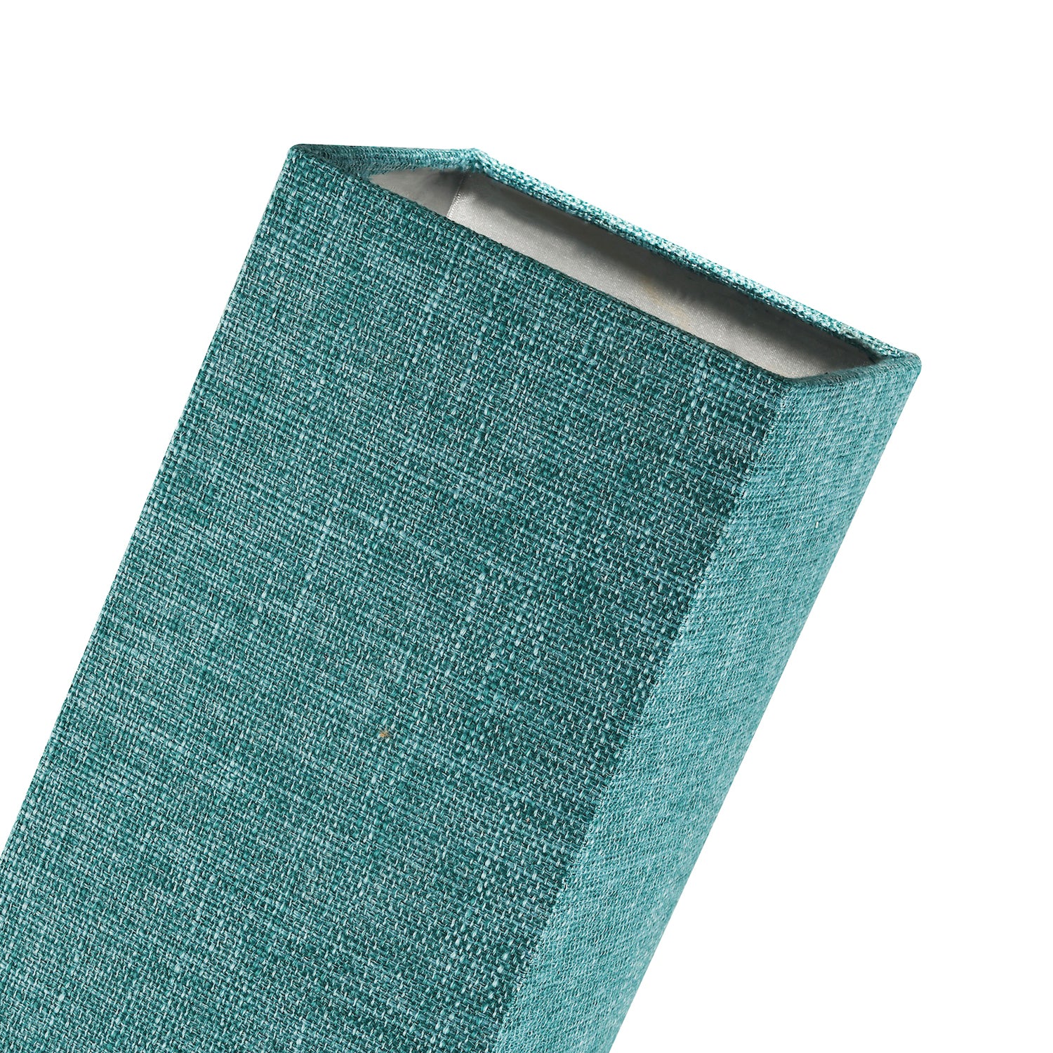 Modern and Stylish Textured Teal Linen Fabric Tall Rectangular 25cm Lampshade Image 2