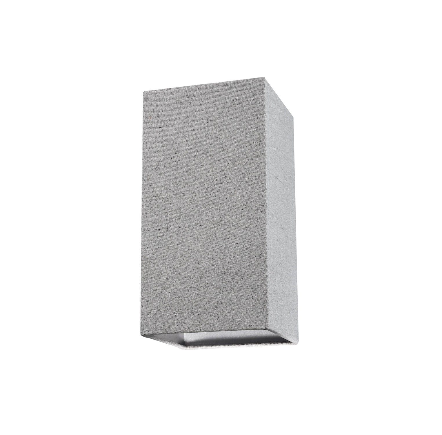 Modern and Stylish Stitched Effect Grey Linen Fabric Rectangular 25cm Lampshade Image 1