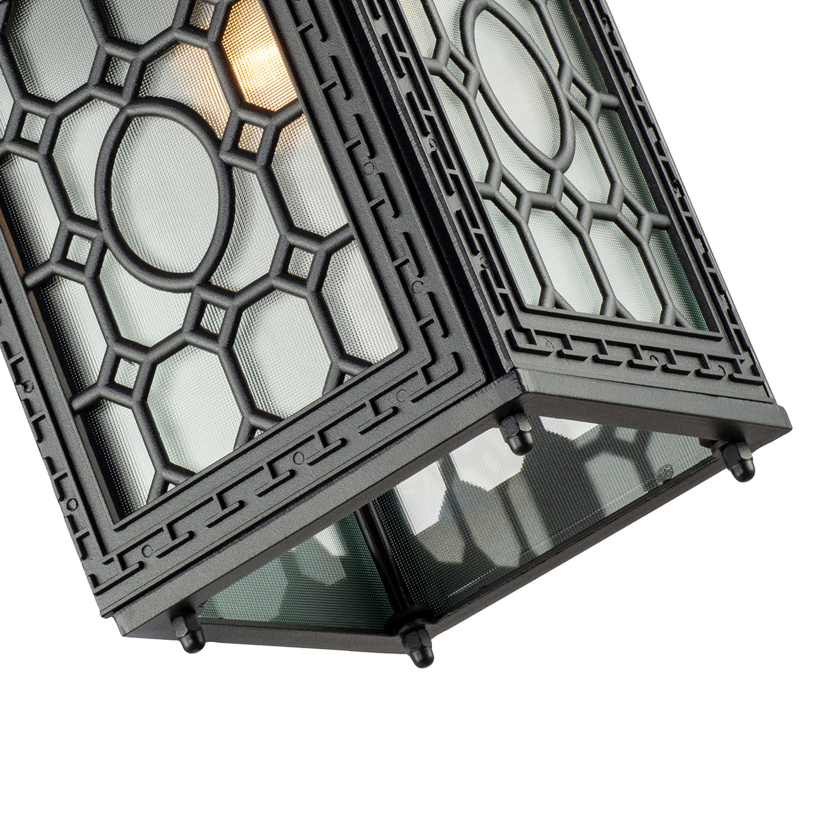 Ornate Heritage Lantern Style Matte Black Outdoor Wall Light Fitting Image 4