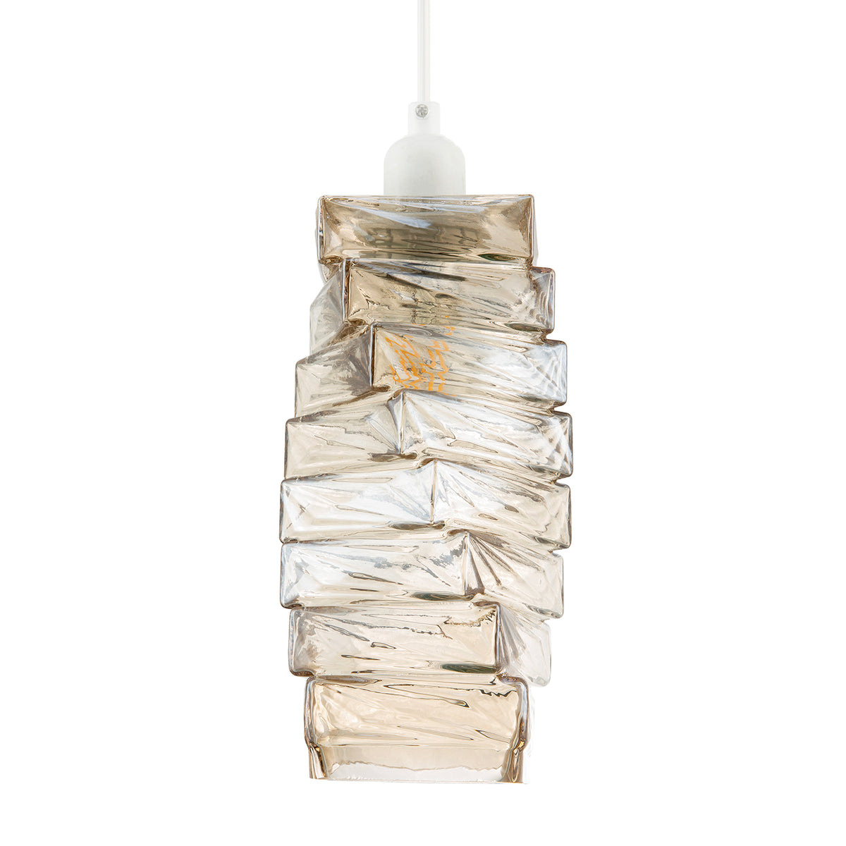Sleek Tinted Pendant Light Shade Staggered Rectangular Body