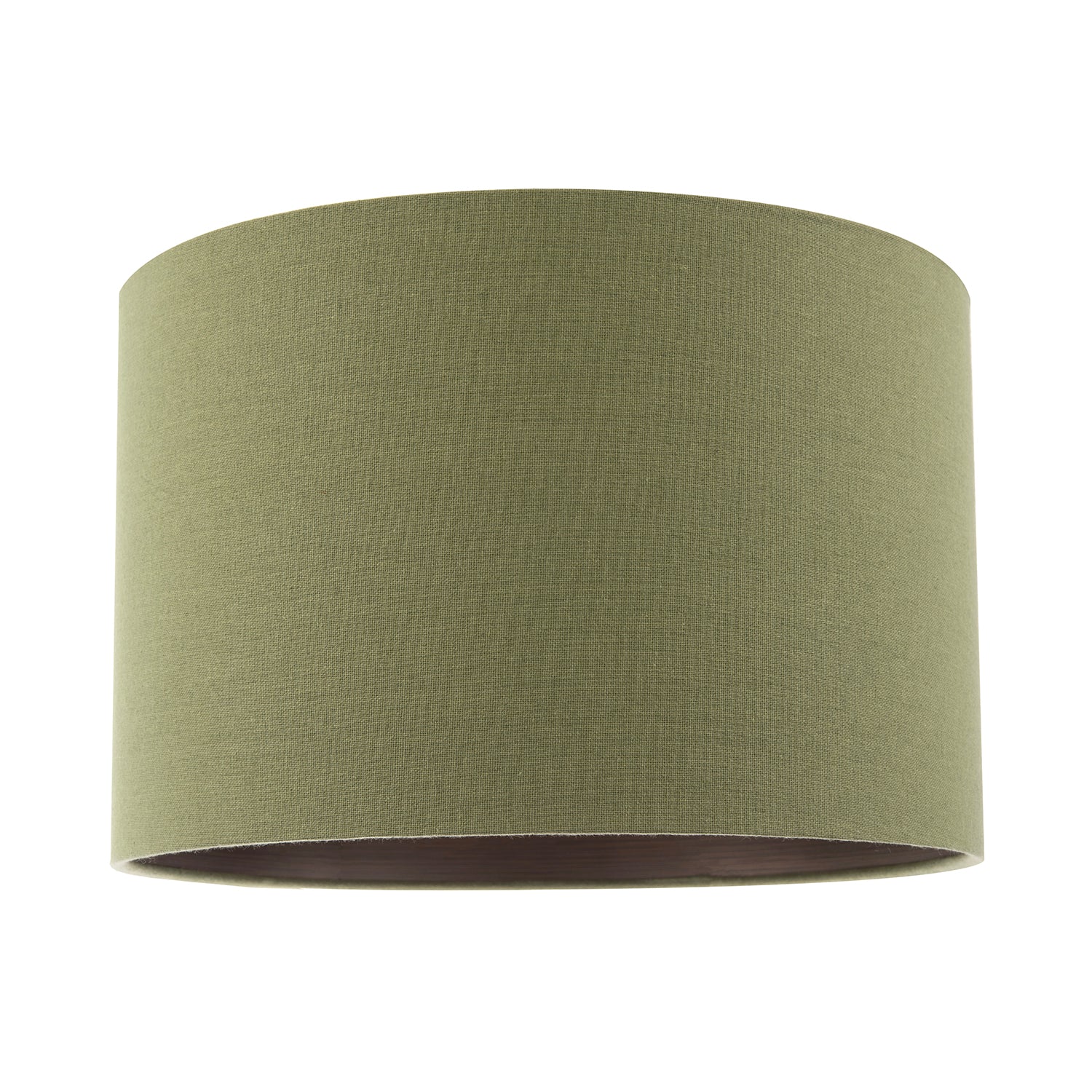 Sleek Olive Green Lamp Shade in Linen Fabric with Bronze Resin Inner Image 1