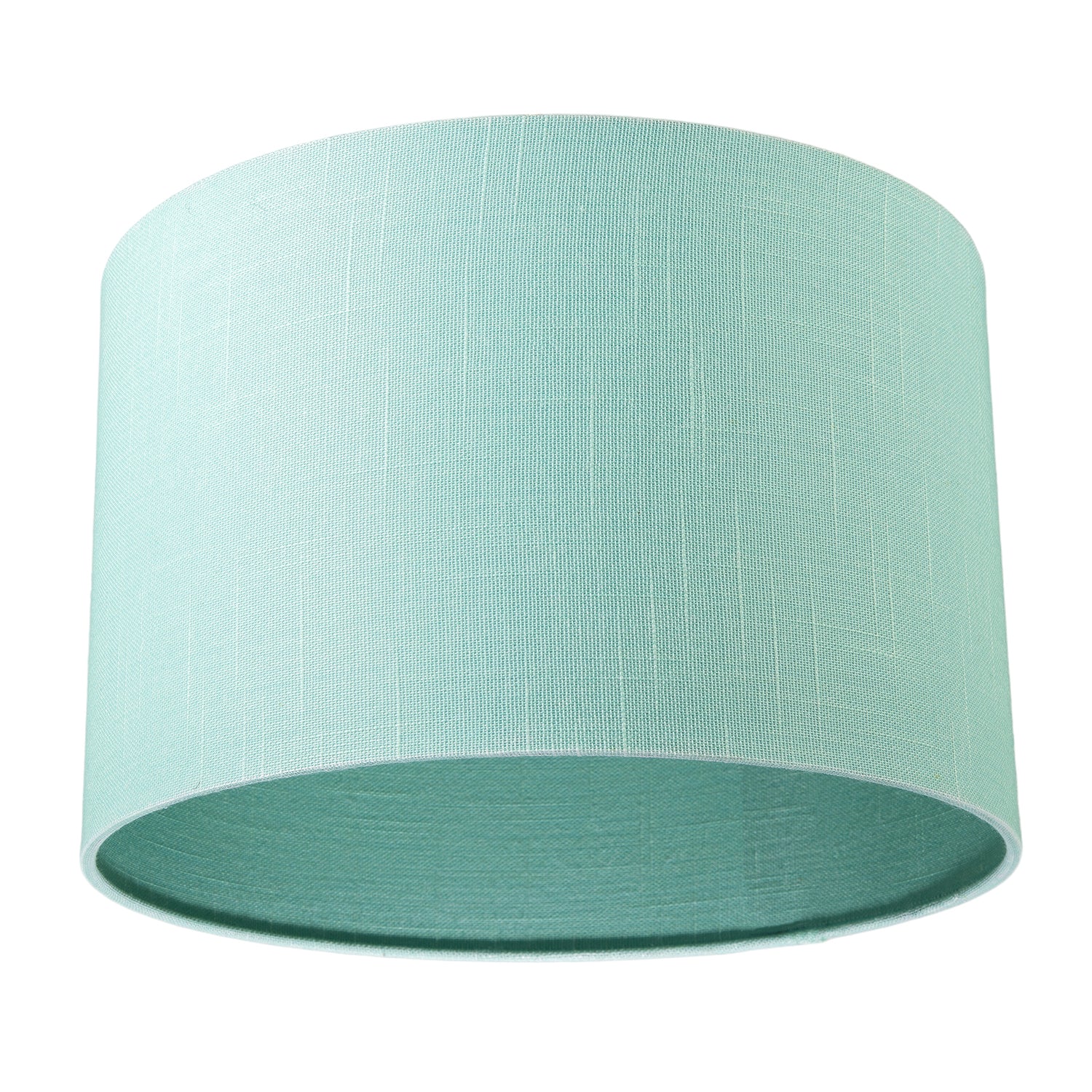 Designer Emerald Bay Green Textured Linen Fabric Circular Lamp Shade Image 4