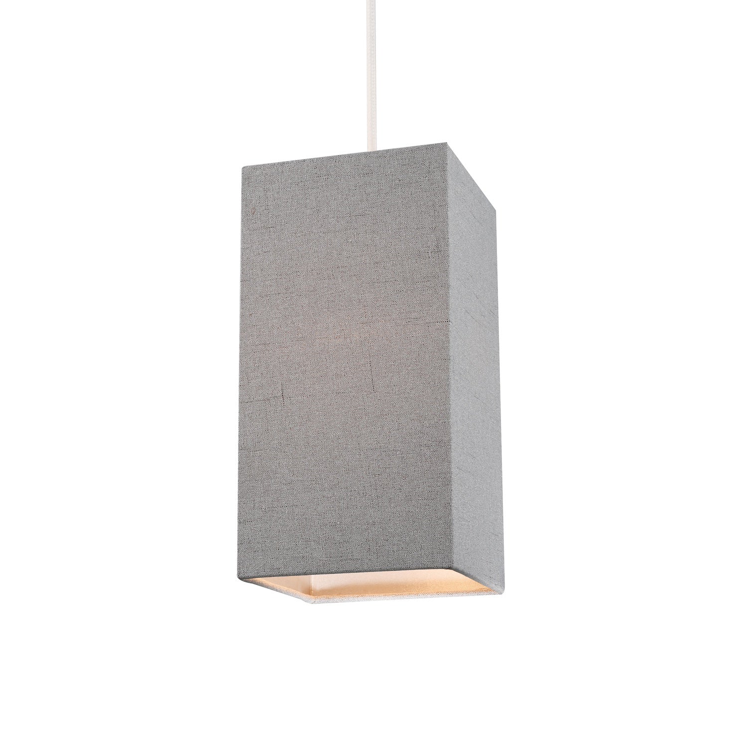 Modern and Stylish Stitched Effect Grey Linen Fabric Rectangular 25cm Lampshade Image 2