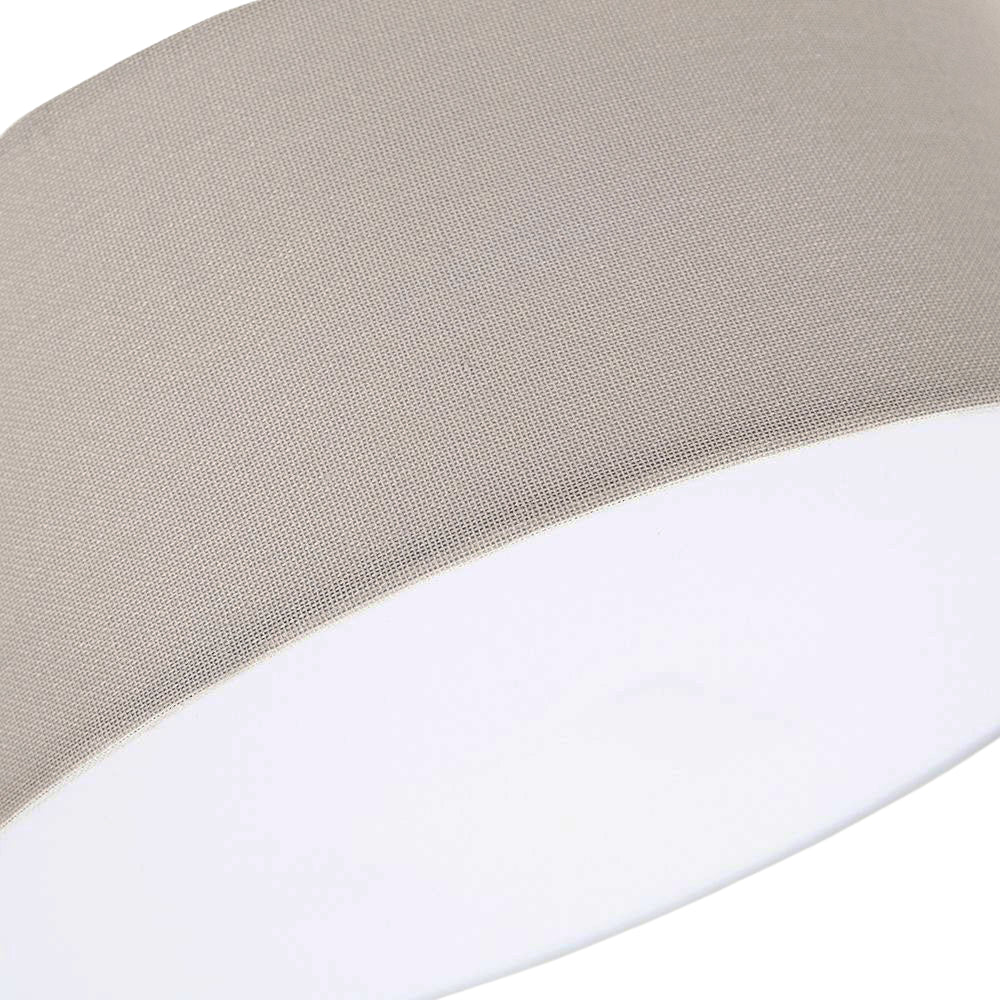 Contemporary Grey Linen Fabric Semi Flush Ceiling Light Fixture with Diffuser Image 3