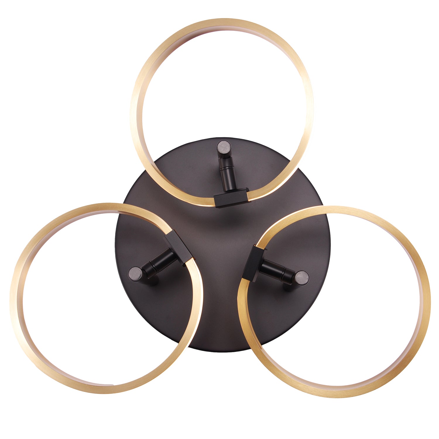 Modern Adjustable Gold Halo Rings LED Ceiling Light Fitting with Mat Black Base Image 2