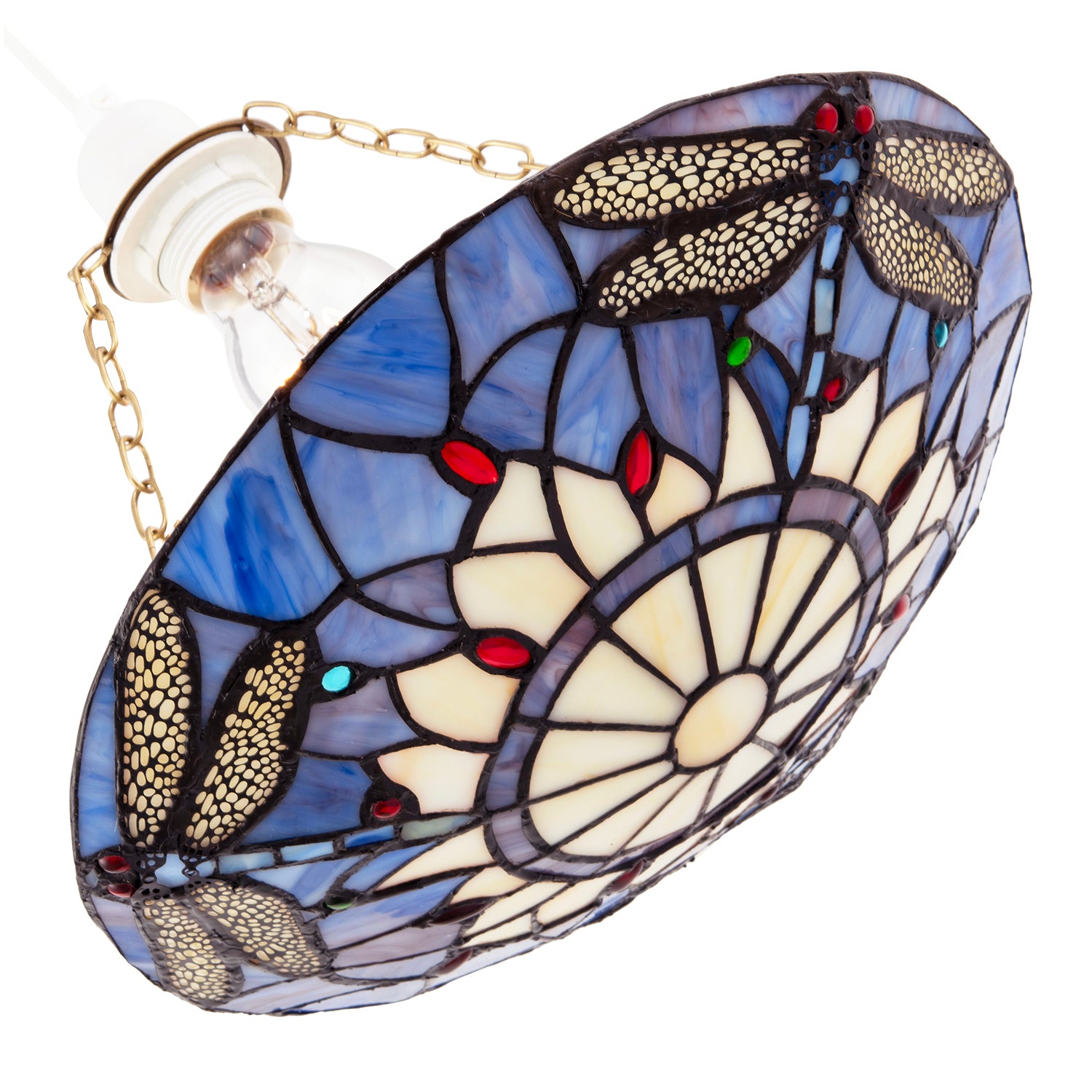 Lavender Light Purple Dragonfly Tiffany Glass Easy Fit Pendant Shade Image 4