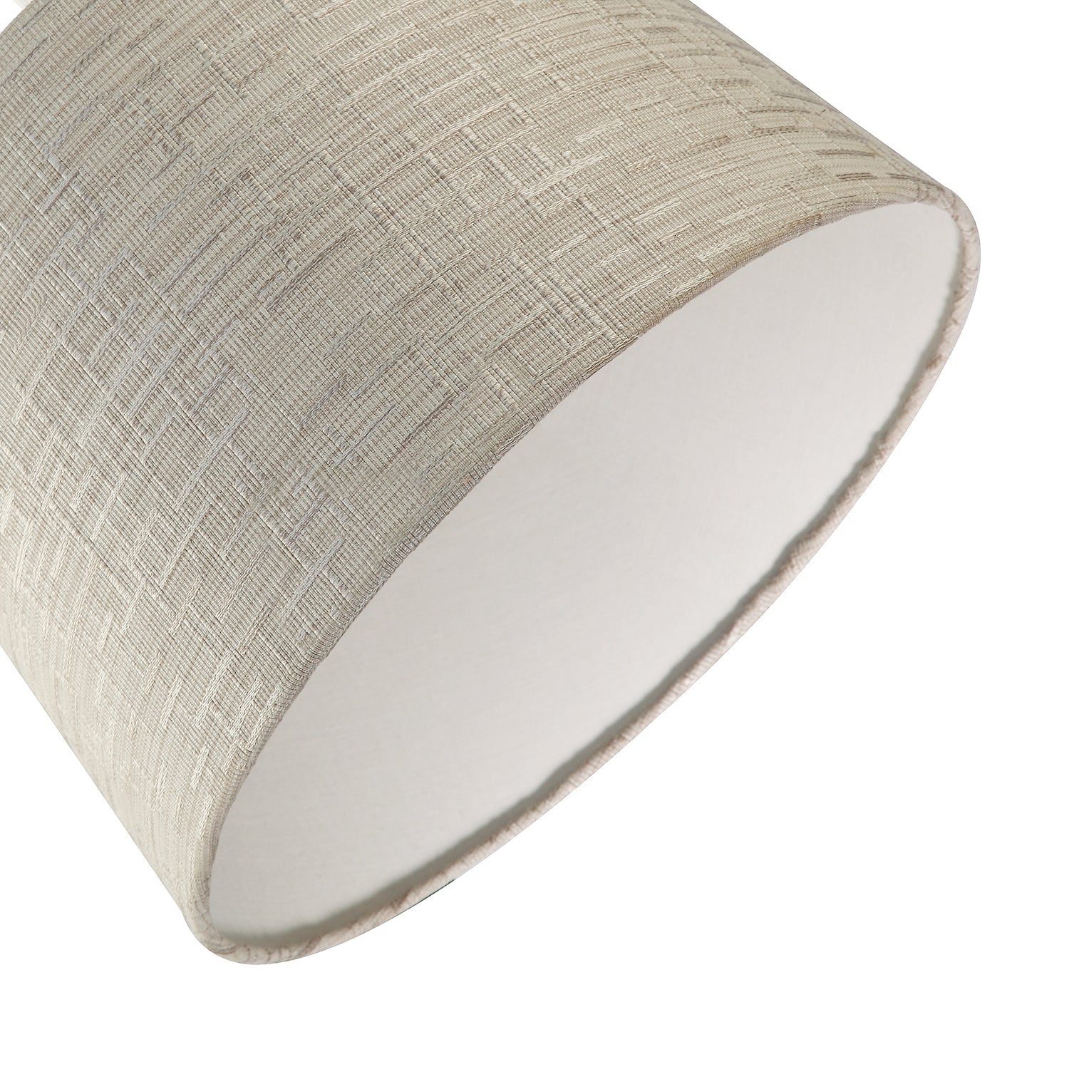 Silver Grey Jacquard Cotton Drum Lamp Shade for Lamp Base or Pendant Image 3