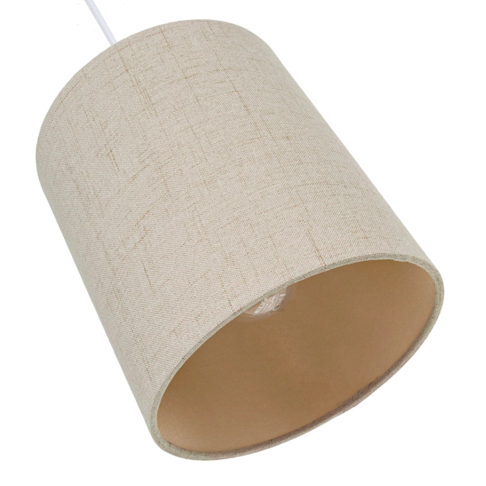 Contemporary and Sleek Taupe Linen Fabric 6" Cylindrical Lamp Shade 60w Maximum Image 3