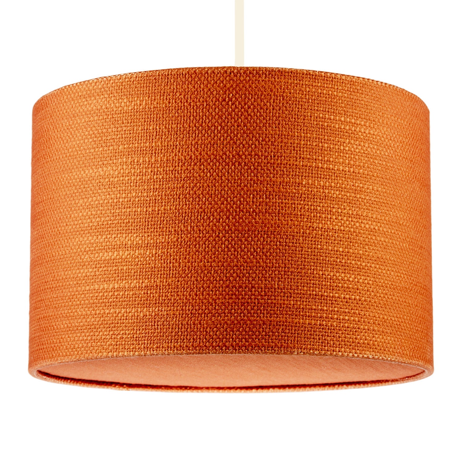 Desert Sun Orange Textured Linen Pendant Lighting Shade with Diffuser Image 1