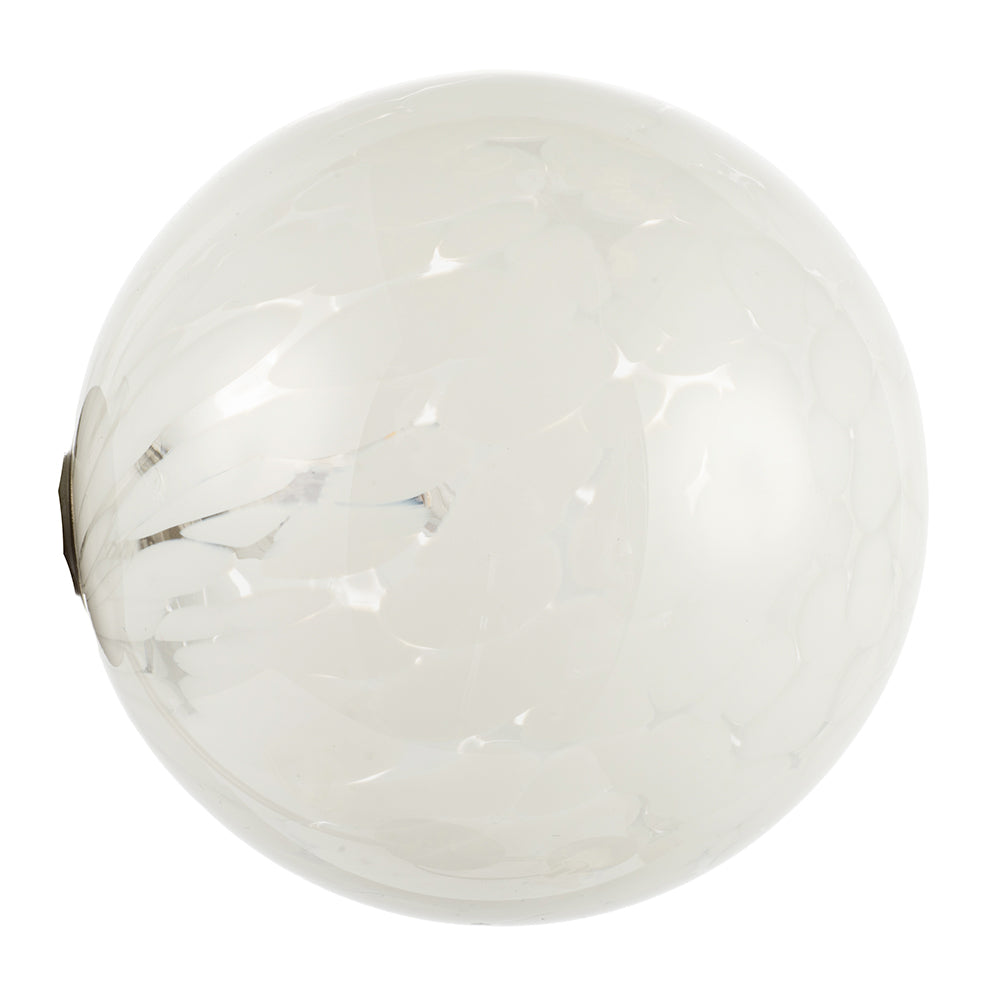 Stylish Pair of Round White Snowflake Glass Shades for G9 Lamp Holders Image 5